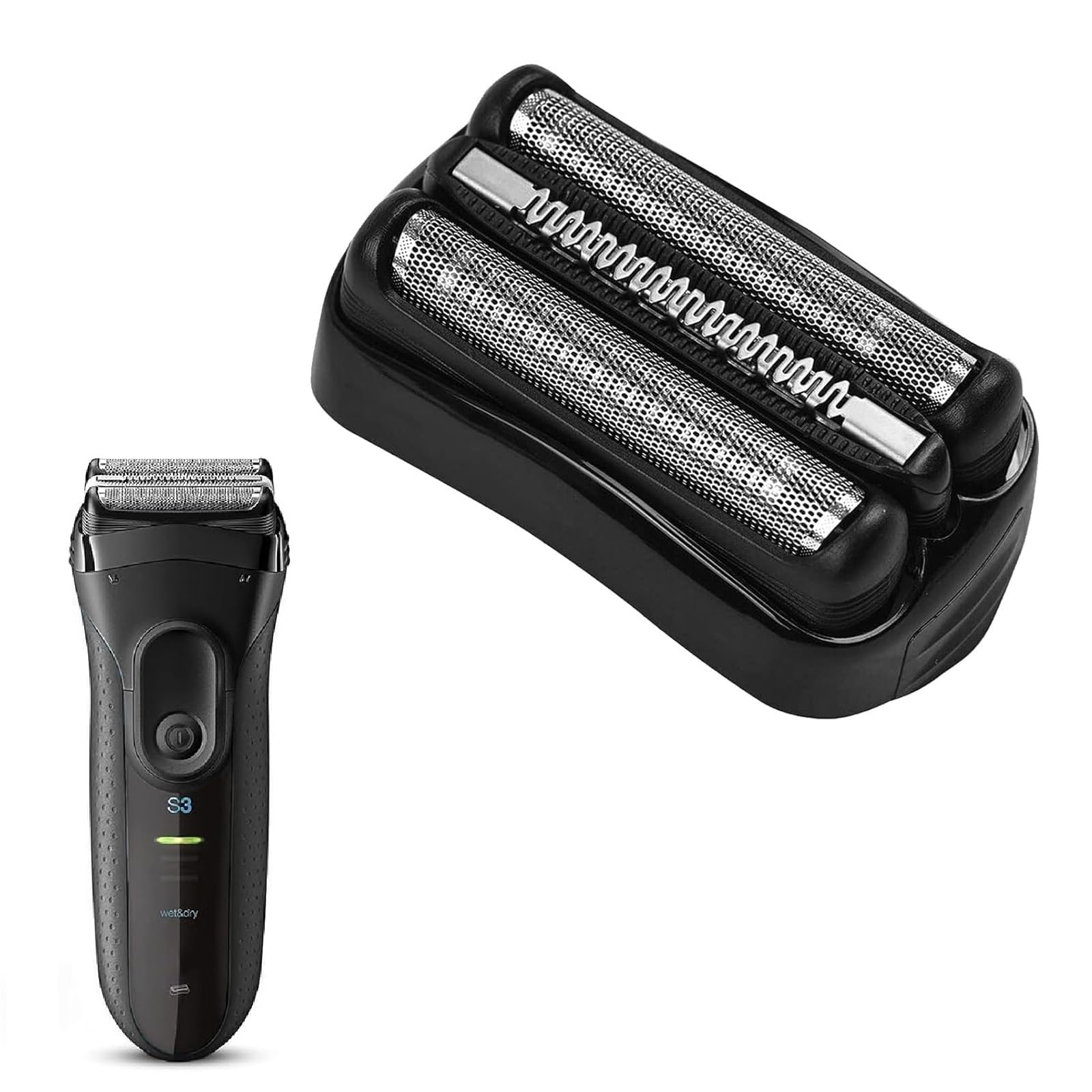 Series 3 21B Replacement Shaver Head For Braun, Foil & Cutter Razor Replacement Head, Compatible With Braun 3040S, 300S, 310S, 3