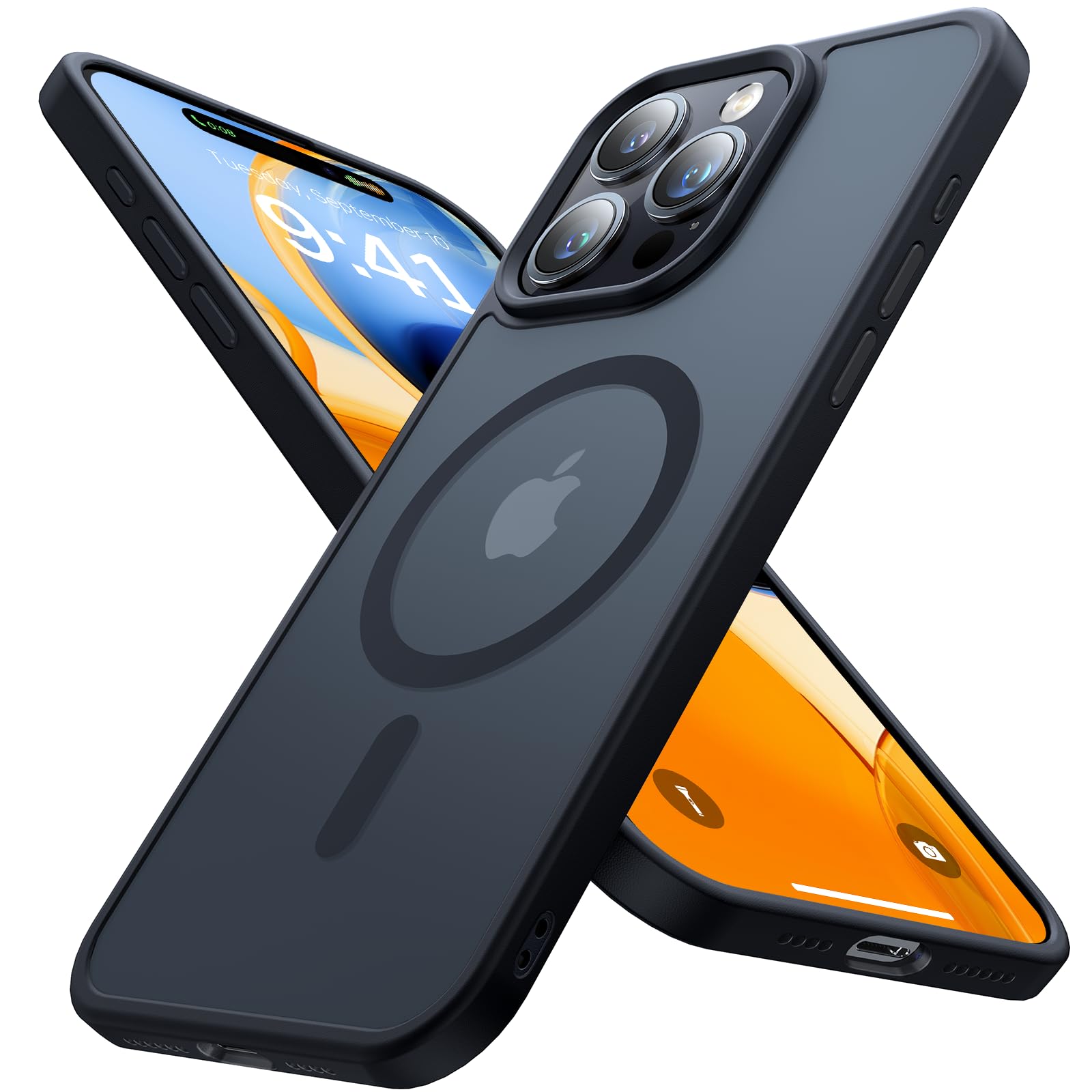 Aulofe Magnetic Shockproof For Iphone 16 Pro Max Case, Skin Friendly[Compatible With Magsafe] [Military Grade Drop Protection]An