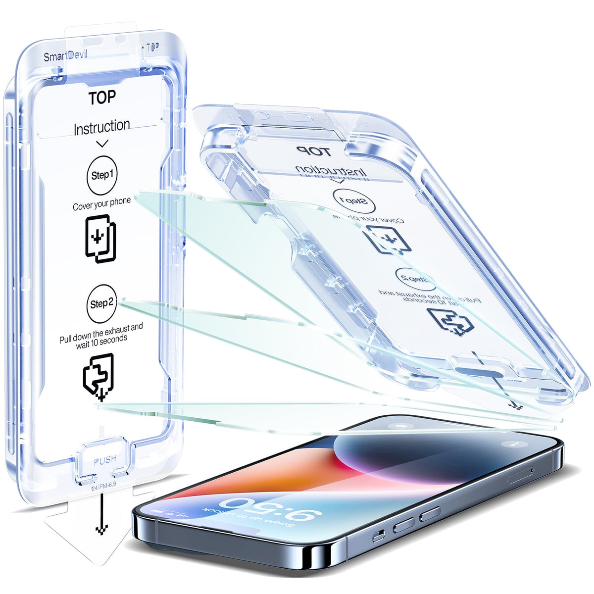 Smartdevil 3 Pack Screen Protector For Iphone 13 / Iphone 13 Pro/Iphone 14 (6.1 Inch), Tempered Glass Hd Clear Film, Easy Instal