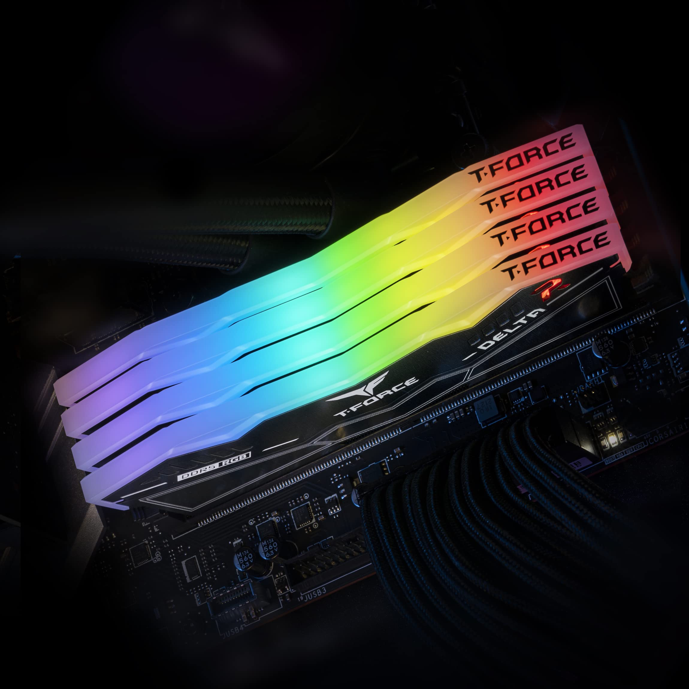 Teamgroup T Force Delta Rgb Ddr5 Ram 32Gb (2X16Gb) 5600Mhz Pc5 44800 Cl36 Intel Xmp 3.0 & Amd Expo Compatible Desktop Memory Mod