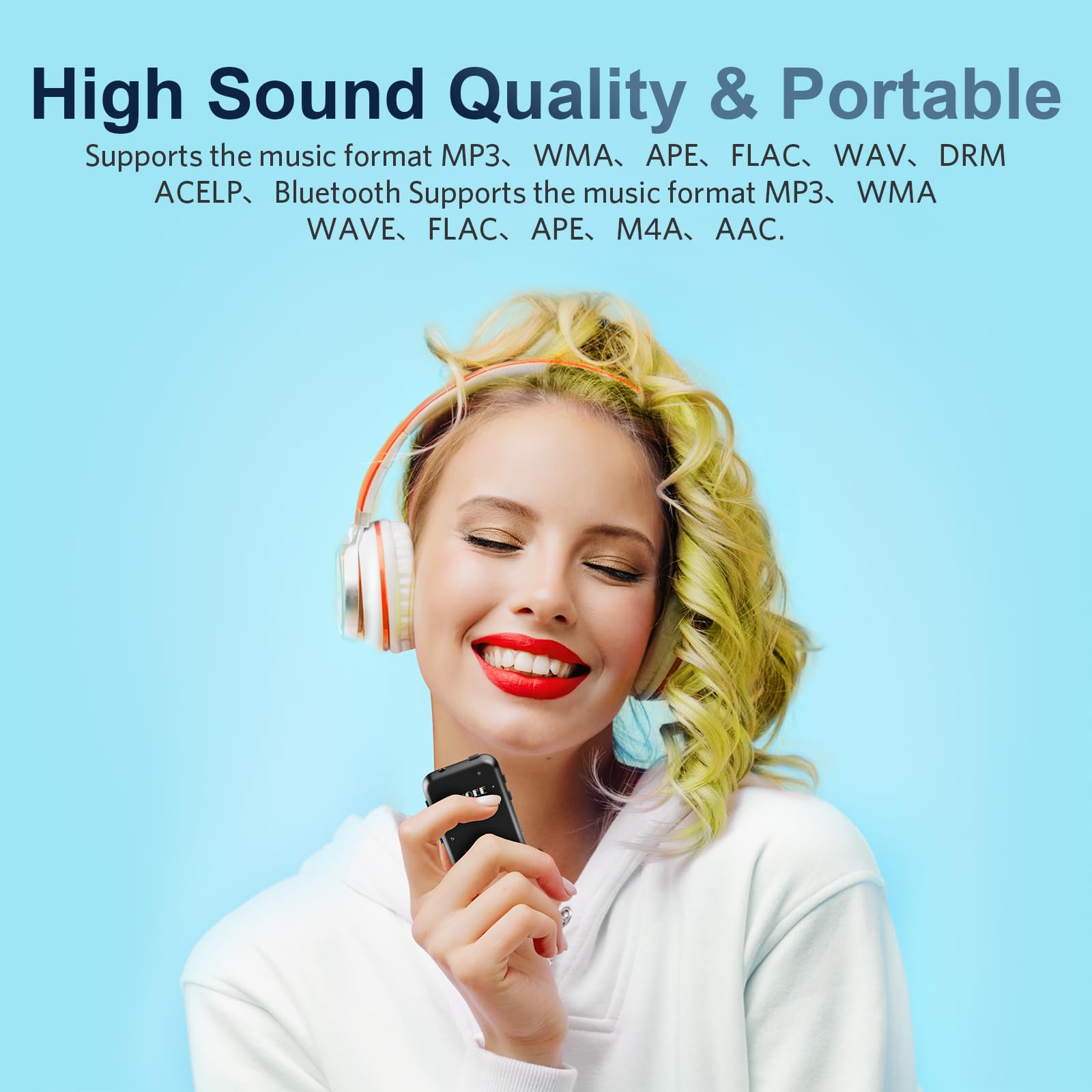 Qngee Bluetooth Mp3 Player, Portable Music Player With Fm Radio, Voice Recorder, Ebook Digital Audio Player With 16Gb Internal M