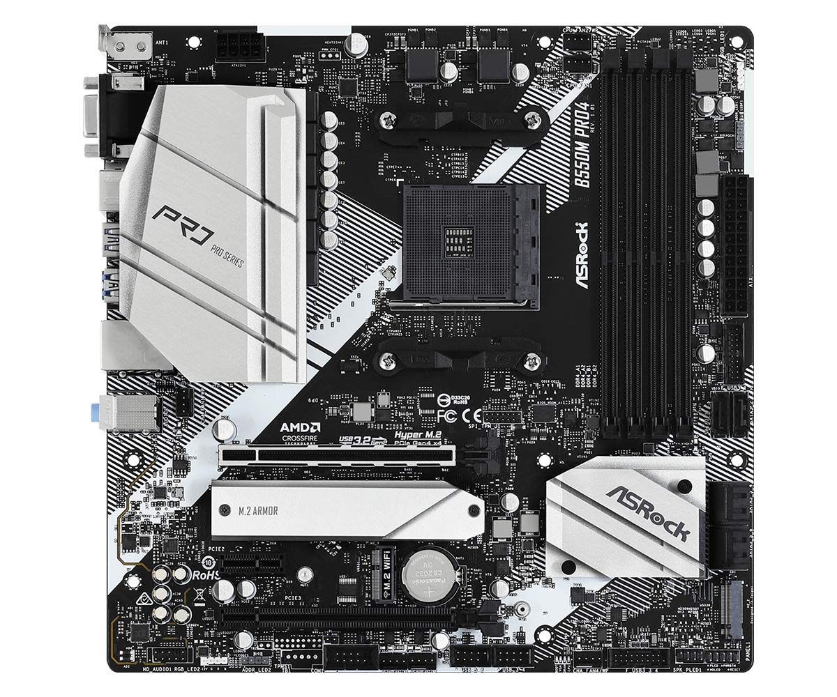 Asrock B550M Pro4 Supports 3Rd Gen Amd Am4 Ryzen / Future Amd Ryzen Processors Motherboard