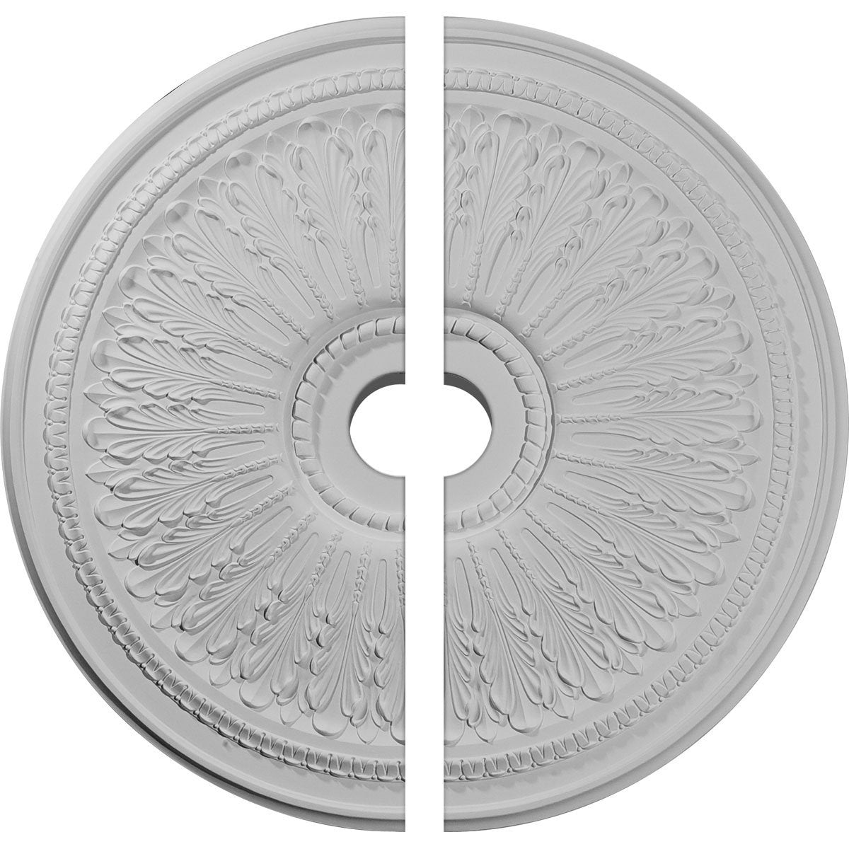 Ekena Millwork Cm29Oa2 Oakleaf Ceiling Medallion, 29 1/8''Od X 3 5/8''Id X 1''P, Factory Primed
