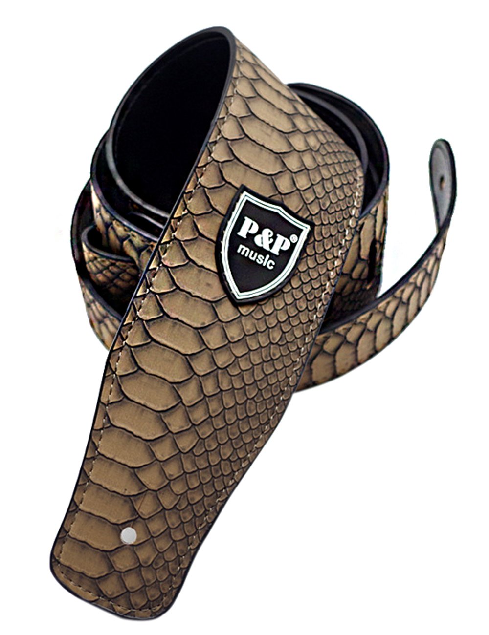 Serpentine Adjustable Pu Guitar Strap (Electric Guitar, Bass, Folk Guitar available) (Brown)