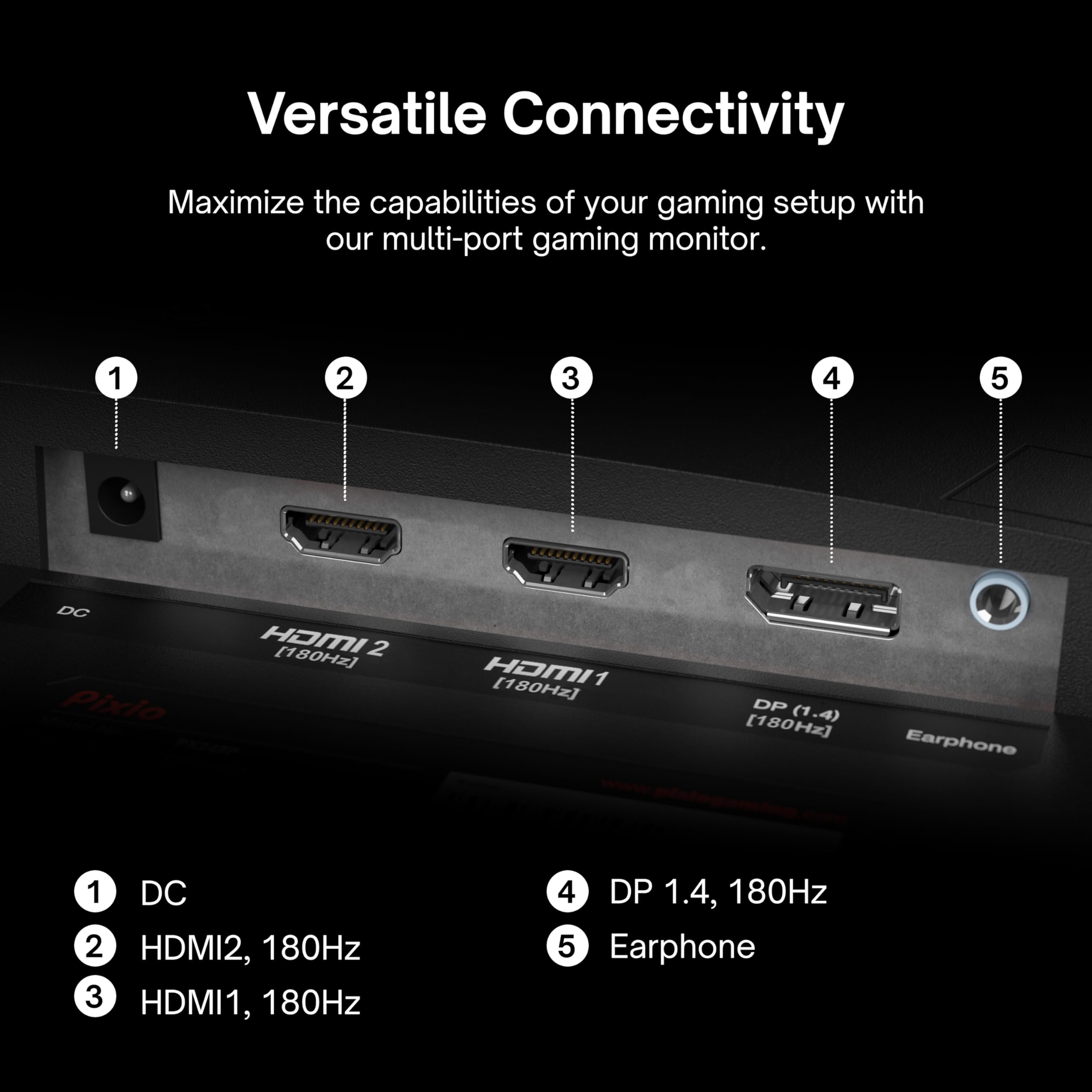 Pixio Px248 Prime V2 24 Inch 180Hz Refresh Rate Fhd 1080P Resolution Fast Ips Panel 1Ms Gtg Response Time Adaptive Sync Led Gaming Monitor