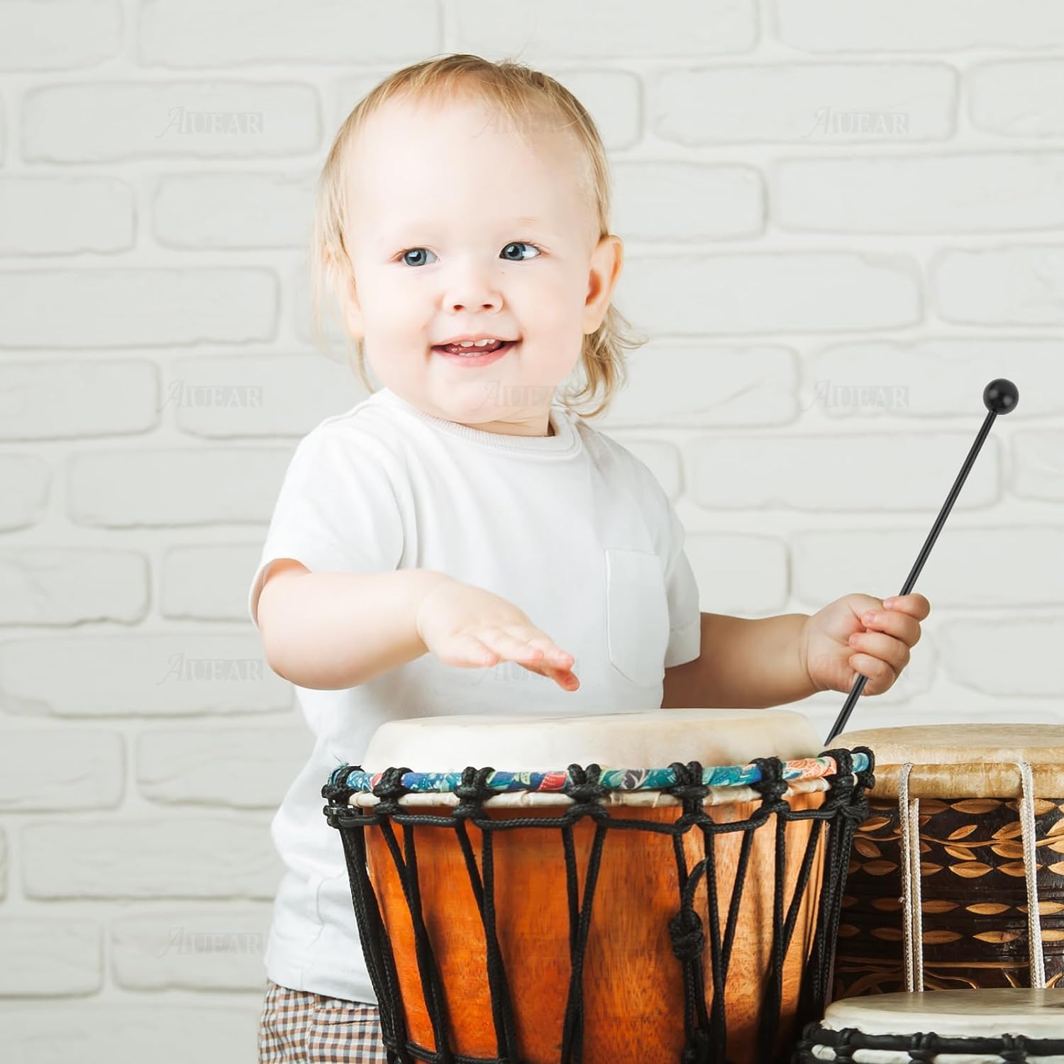 Auear, 10 Pack Drumsticks Plastic Handheld Drum Mallet Rod Musical Instrument Black