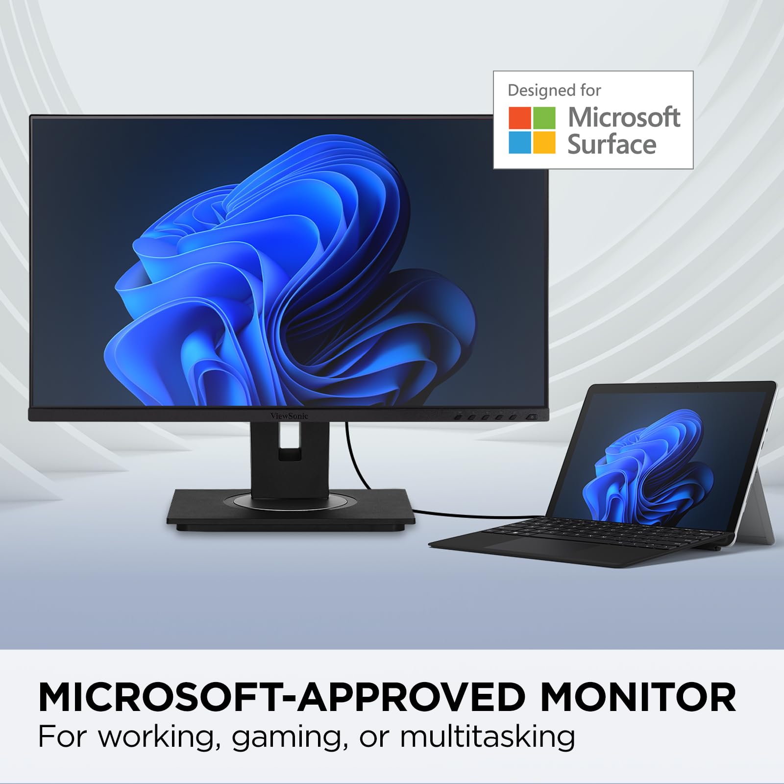 Viewsonic Vg275 27 Inch Ips 1080P Monitor Designed For Surface With Advanced Ergonomics, 60W Usb C, Hdmi And Displayport