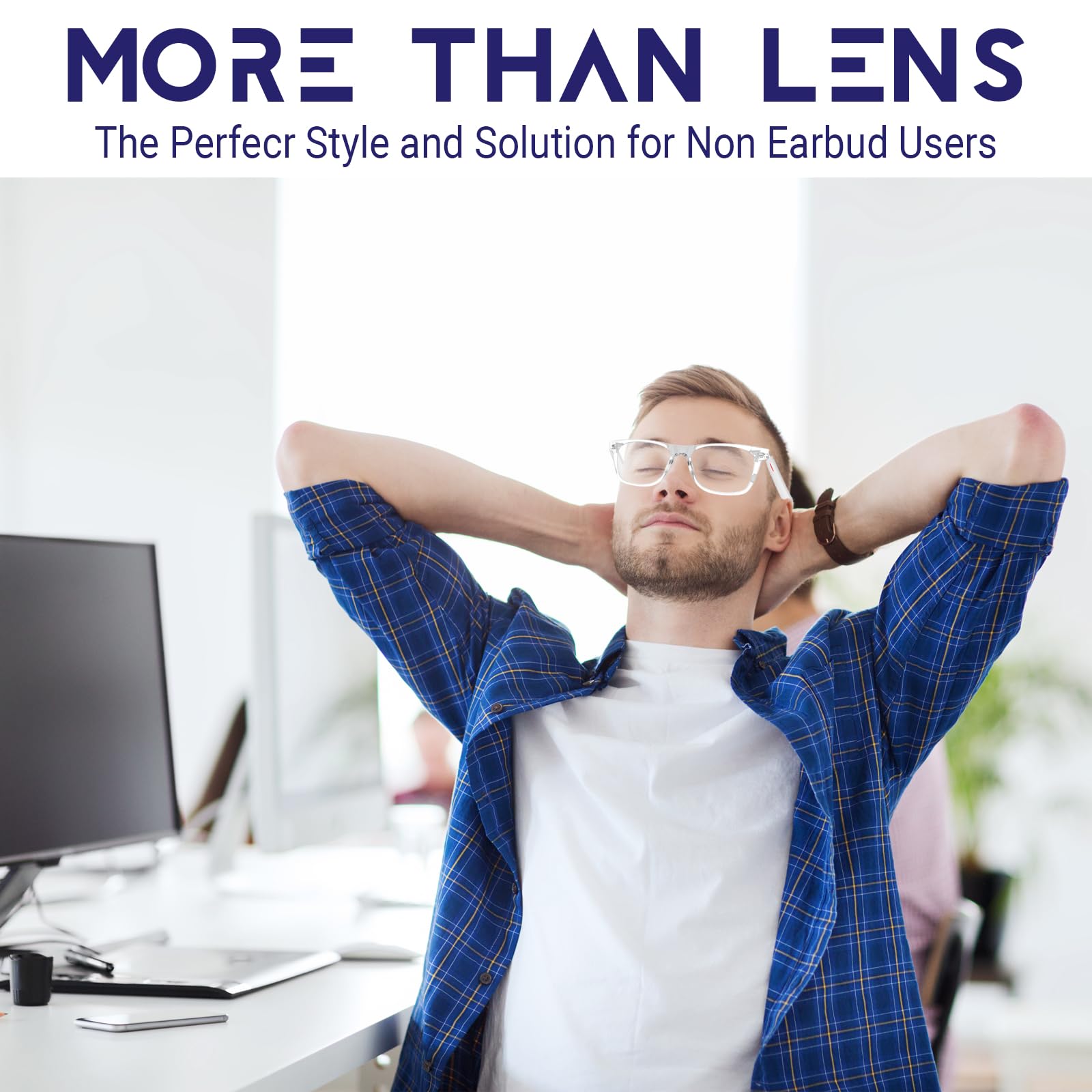 More than Lens AI Translator Smart Glasses for Men Women, Bluetooth Audio Glasses with Photochromic Transition Lenses, Voice Ass