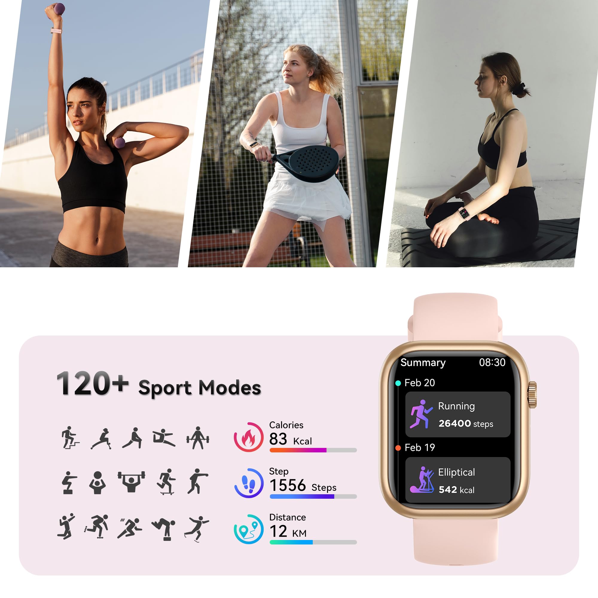 Smart Watch For Men Women, 1.83 Fitness Watch (Answer/Make Call), Smartwatch With Heart Rate/Blood Pressure, Sleep Tracker, Pedo