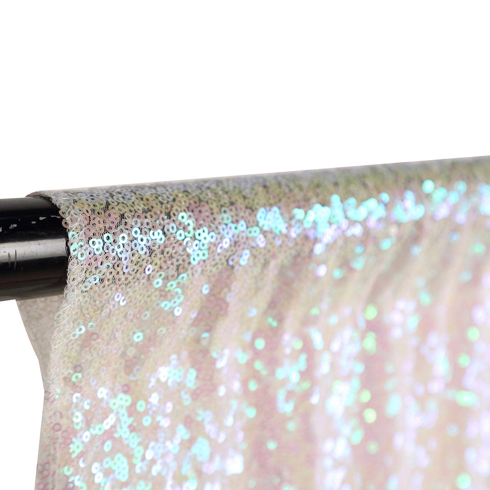 Lqiao Sequin Backdrop Curtain Panel 2X8Ft Changed White, Sequin Photography Backdrop Curtain For Party/Home Curtain Decoration 1