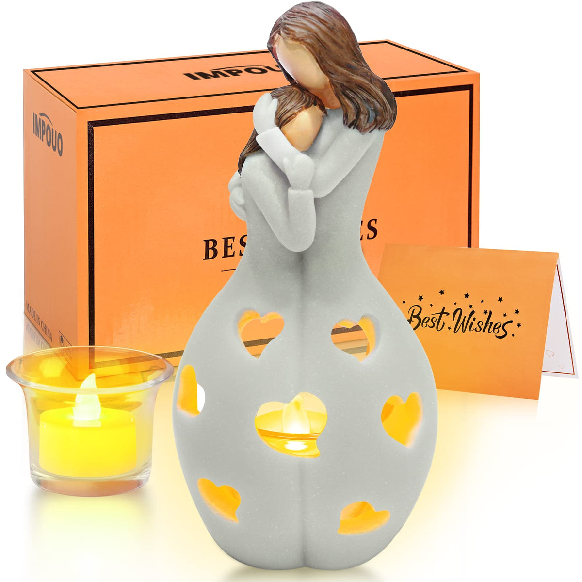 For Mom From Daughter, From Daughter Unique, Mother'S Day Birthday, Mom Ideas, Candle Holder W/Flickering Led Flameless Candle