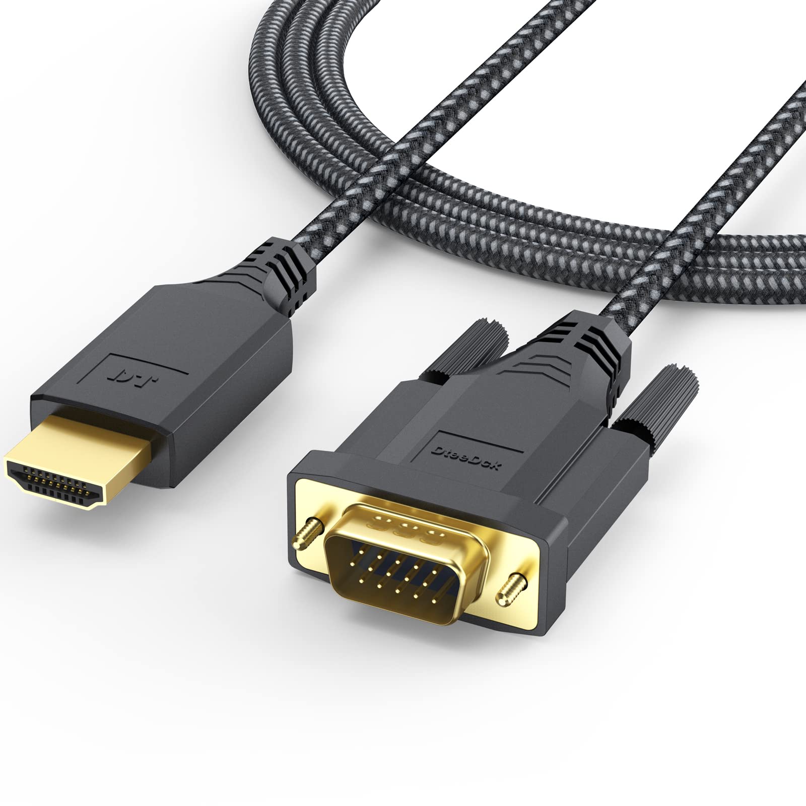 Dteedck Hdmi To Vga Cable 6Ft Male To Male Active Adapter Cord Gold Plated Connector Converter Connect Laptop Desktop To Monitor