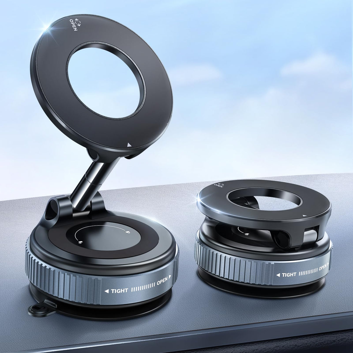 Beeasy For Magsafe Car Mount Upgraded Vacuum Suction Dashboard Phone Holder, 360 Adjustable Foldable Car Mount For Iphone 16E 16