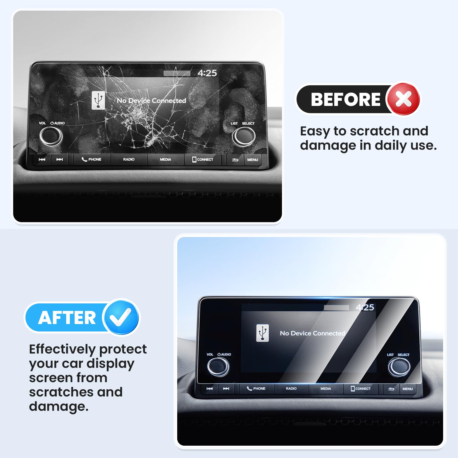 Canvcle Screen Protector For Hon Da Hrv Sport Lx 2023 2024 2025 Hr V (Not For Ex L), 7 Inch Touch Screen Protector Cover Tempere