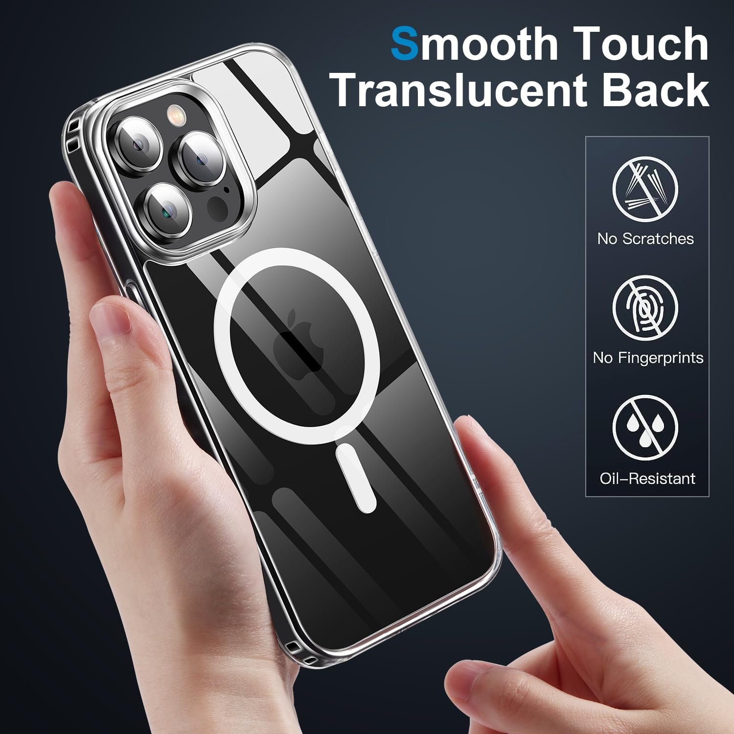 Yzoiko Strong Magnetic Clear For Iphone 15 Pro Max Case [10Ft Military Grade Protection] Compatible With Magsafe Shockproof Slim