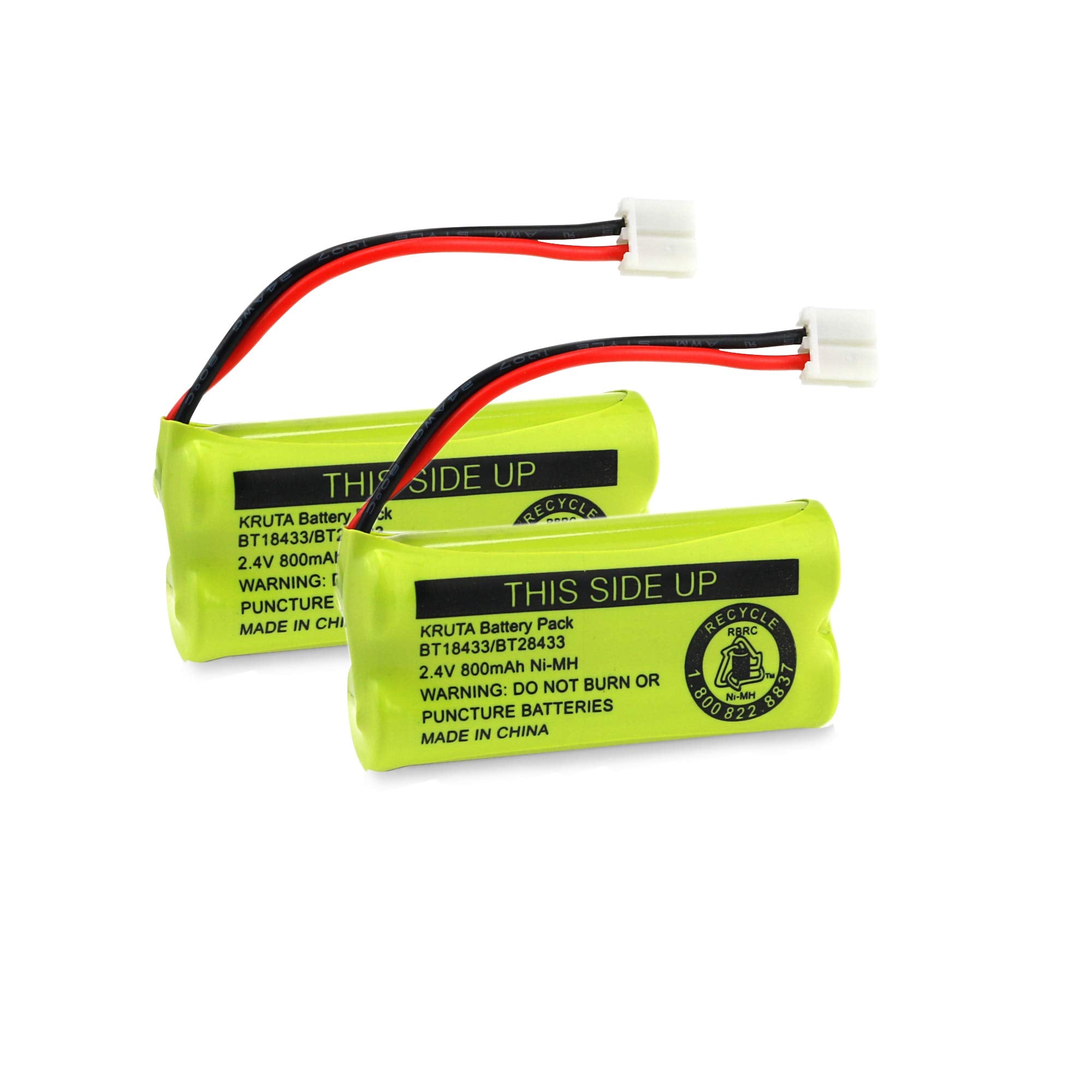 Kruta Bt18433/Bt28433 Bt184342 Bt284342 Bt1011 Bt 1011 800Mah 2.4V Replacement Cordless Phone Battery Compatible With Cs6209 Cs6