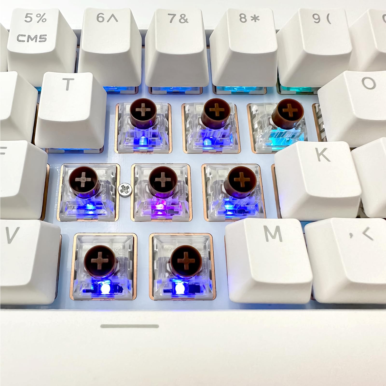 Zjmehty Silent Keyboard Switches,Kailh Box Silent Brown Switches For Mechanical Keyboard,3 Pin 45Gf Tactile/Typing&Gaming/Waterp