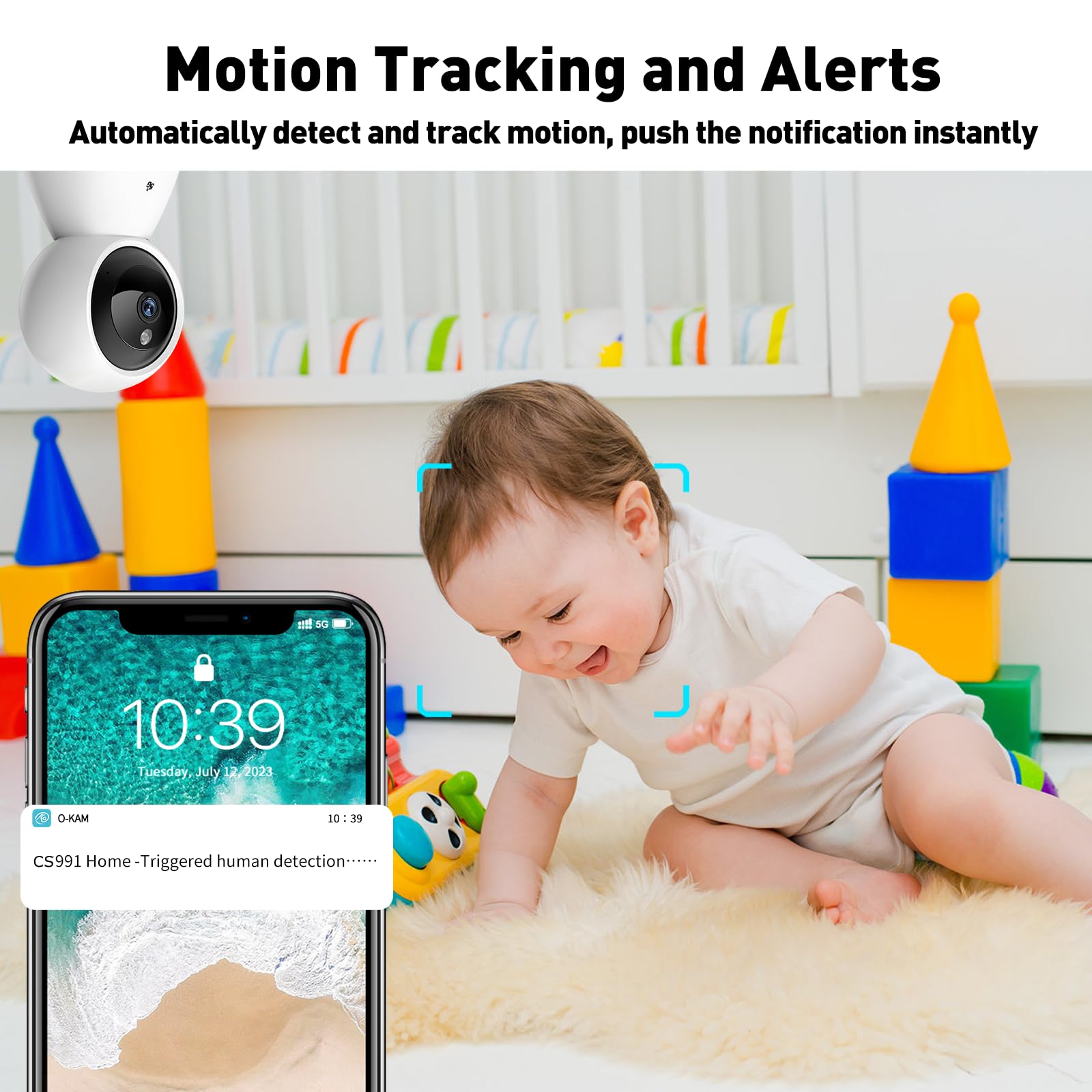 Bjr 2K Hd Security Camera Indoor, 5G & 2.4G Wifi Camera, Pan/Tilt Pet Camera With Motion Detection, Night Vision, 2 Way Talk, Ho