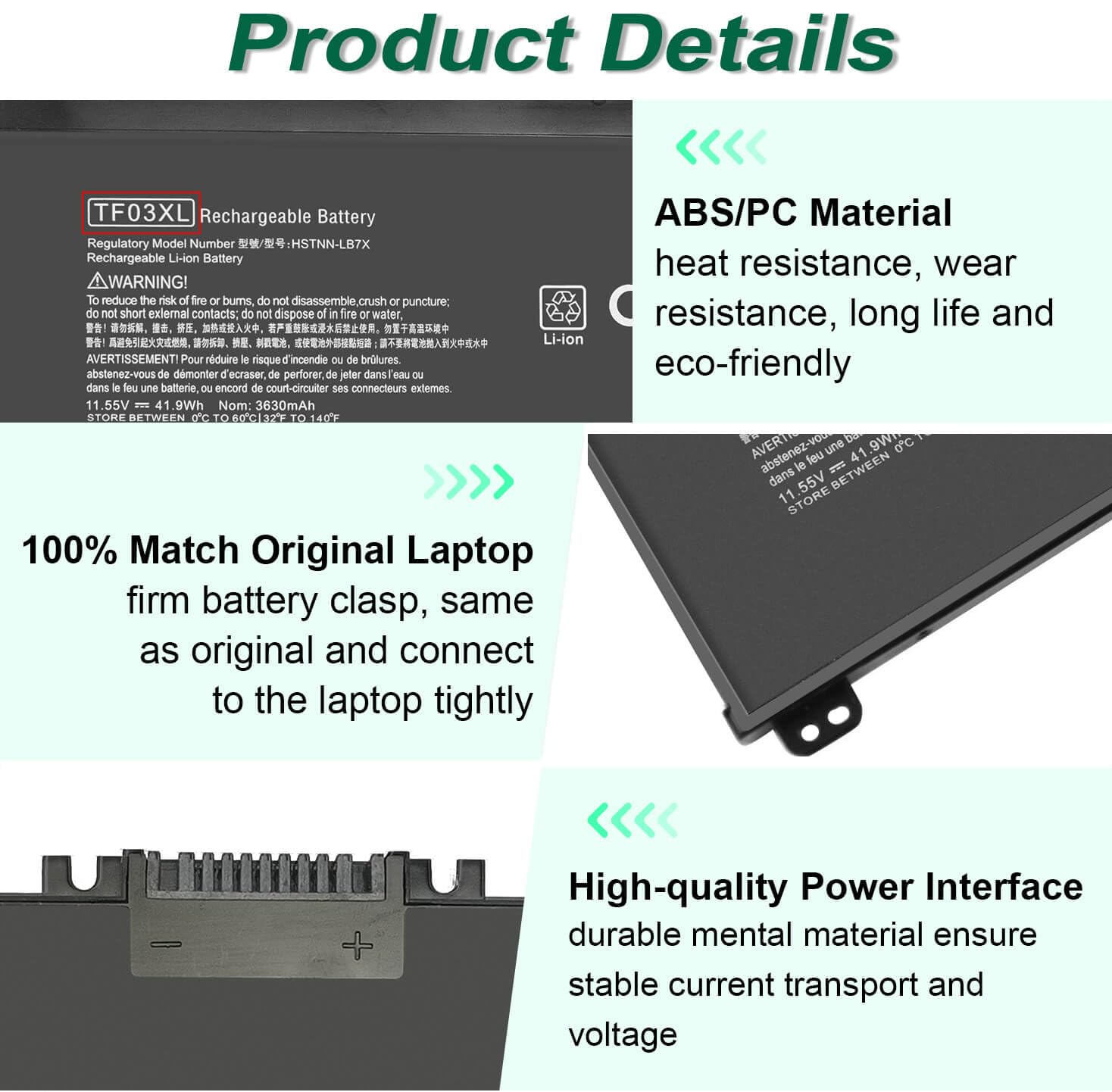 920070 855 Tf03Xl Laptop Battery For Hp Pavilion 15 Cc 15 Cd 14 Bf 15 Cc0Xx 15 Cc1Xx 15 Cd0Xx 15 Cc123Cl 15 Cc561St 15 Cc154Cl 1