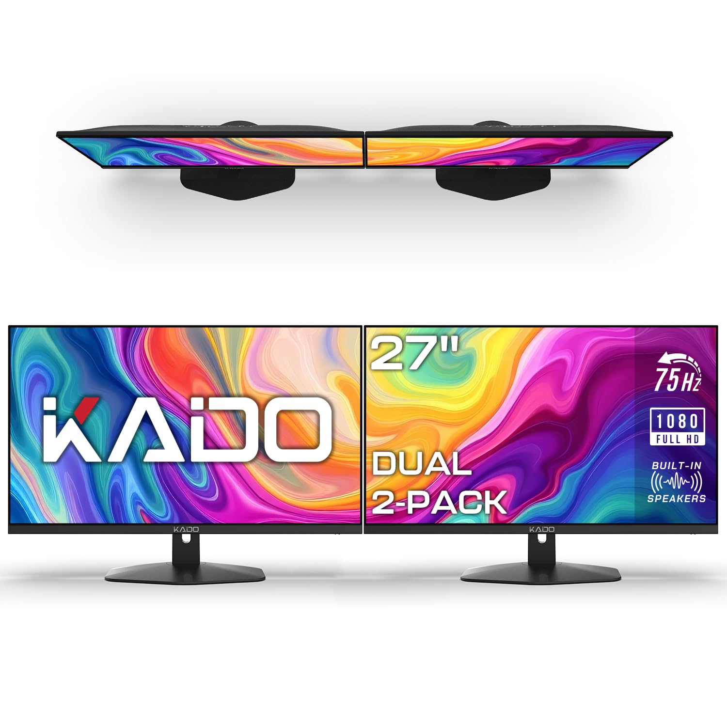 Kado Dual Monitor 2-Pack 27 1920x1080 75Hz FHD Computer Monitor