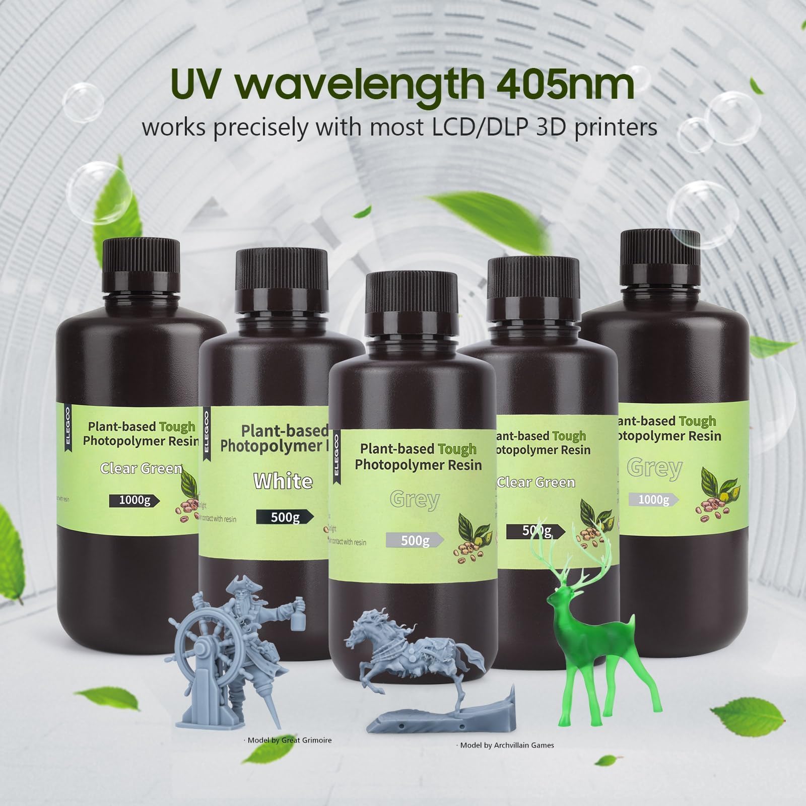 Elegoo Abs-Like Plant-Based 3D Printer Resin With Low Odor And High Precision, 405Nm Uv Resin, And Quick Curing For Mars Saturn