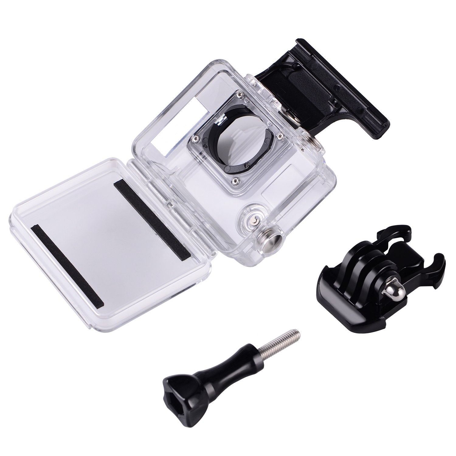 Suptig Protective Case Charging Case Wire Connectable Skeleton Protective Side Open Housing Case Compatible For Gopro Hero 4 Her