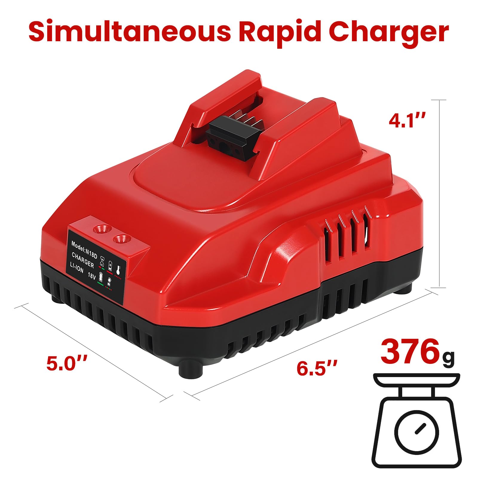 Rapid Battery Charger Station For Milwaukee M18 Charger Compatible With Milwaukee 18V Lithium Battery