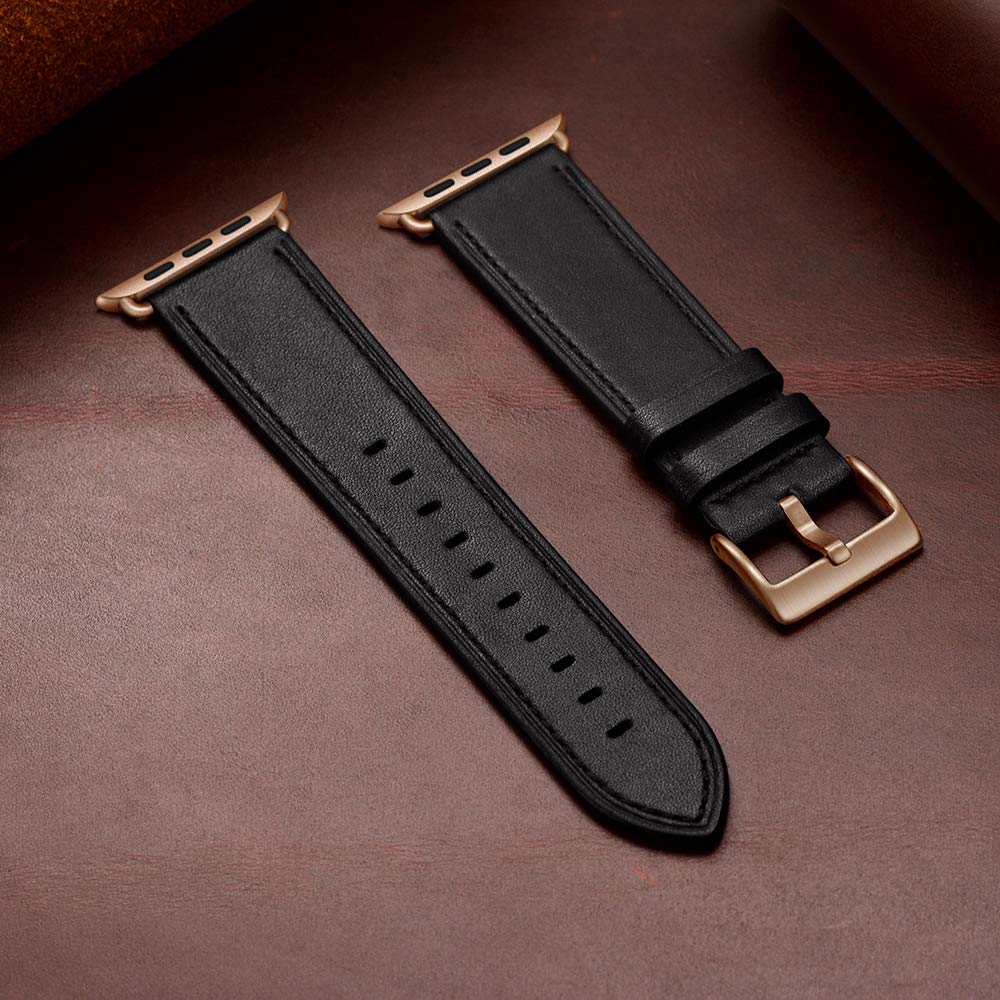 Ouheng Compatible With Apple Watch Band 49Mm 45Mm 44Mm 42Mm, Genuine Leather Band Replacement Strap Compatible With Iwatch Ultra