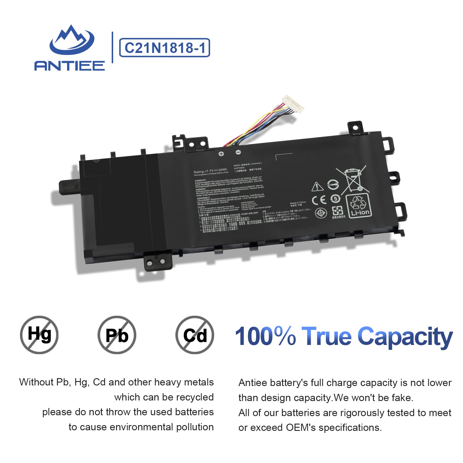 ANTIEE Laptop Battery C21N1818-1 for ASUS VivoBook 15 F512FA X512FA Series 7.7V 32Wh Li-ion