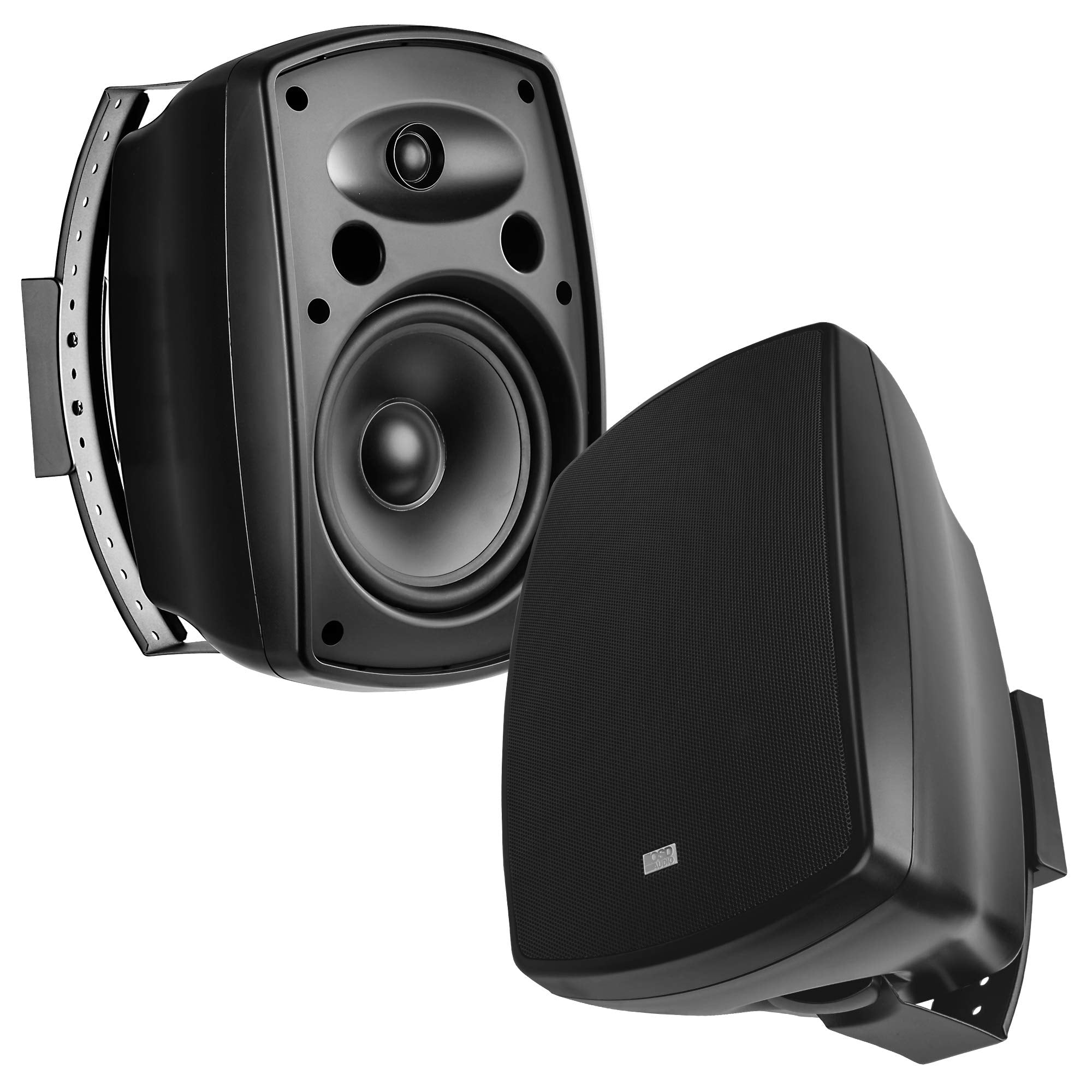 OSD Audio AP85070V 8 Outdoor Patio Speaker Pair  8ohm/70V Tap, Full Motion Bracket, IP54 Rated, Black