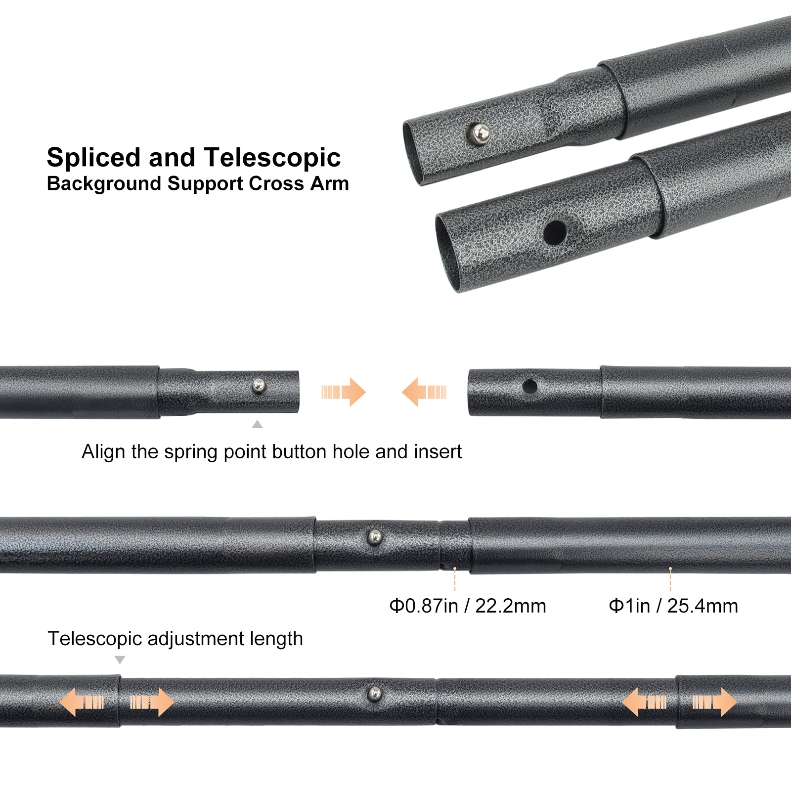 Linco Lincostore Studio Crossbar For Backdrop Stands, 10 Feet, Telescopic Am236