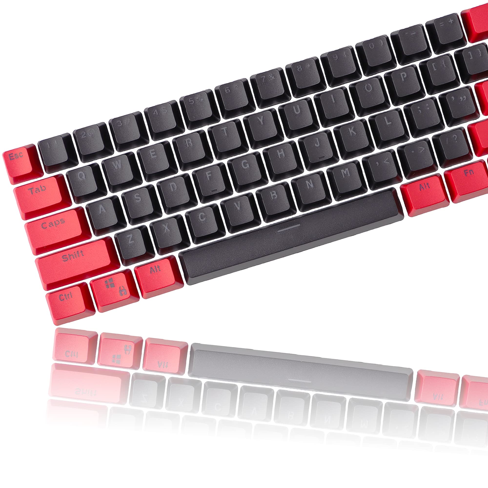 Fogruaden Pbt Keycaps Red And Black Keycaps 60 Percent, Oem Profile Custom Keycaps Set, Suitable For Cherry Mx Switch Mechanical