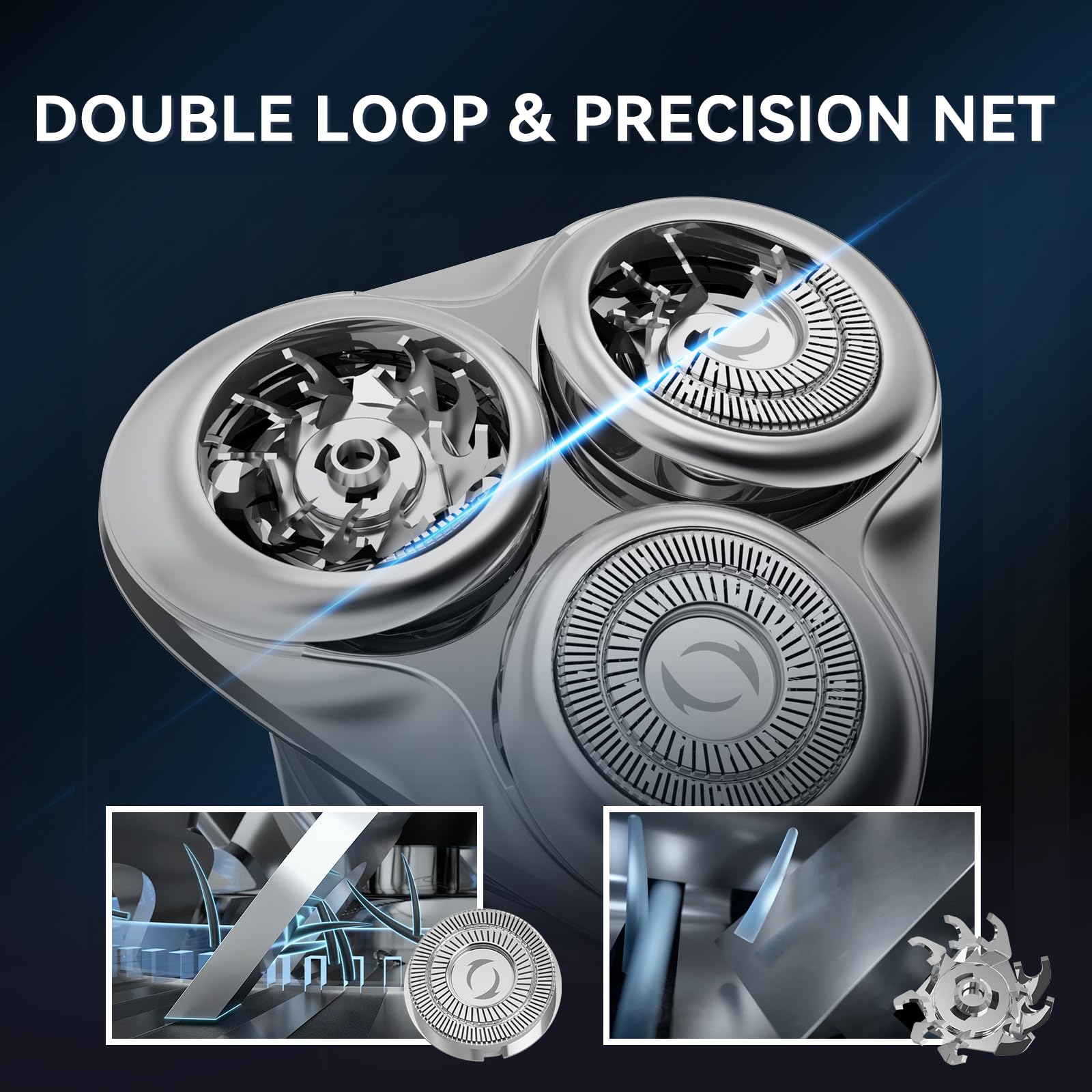 Electric Razor For Men, Rechargeable Men'S Rotary Shaver: Cordless, Waterproof, Wet & Dry, 3D Magnetic Floating Head, Led Displa