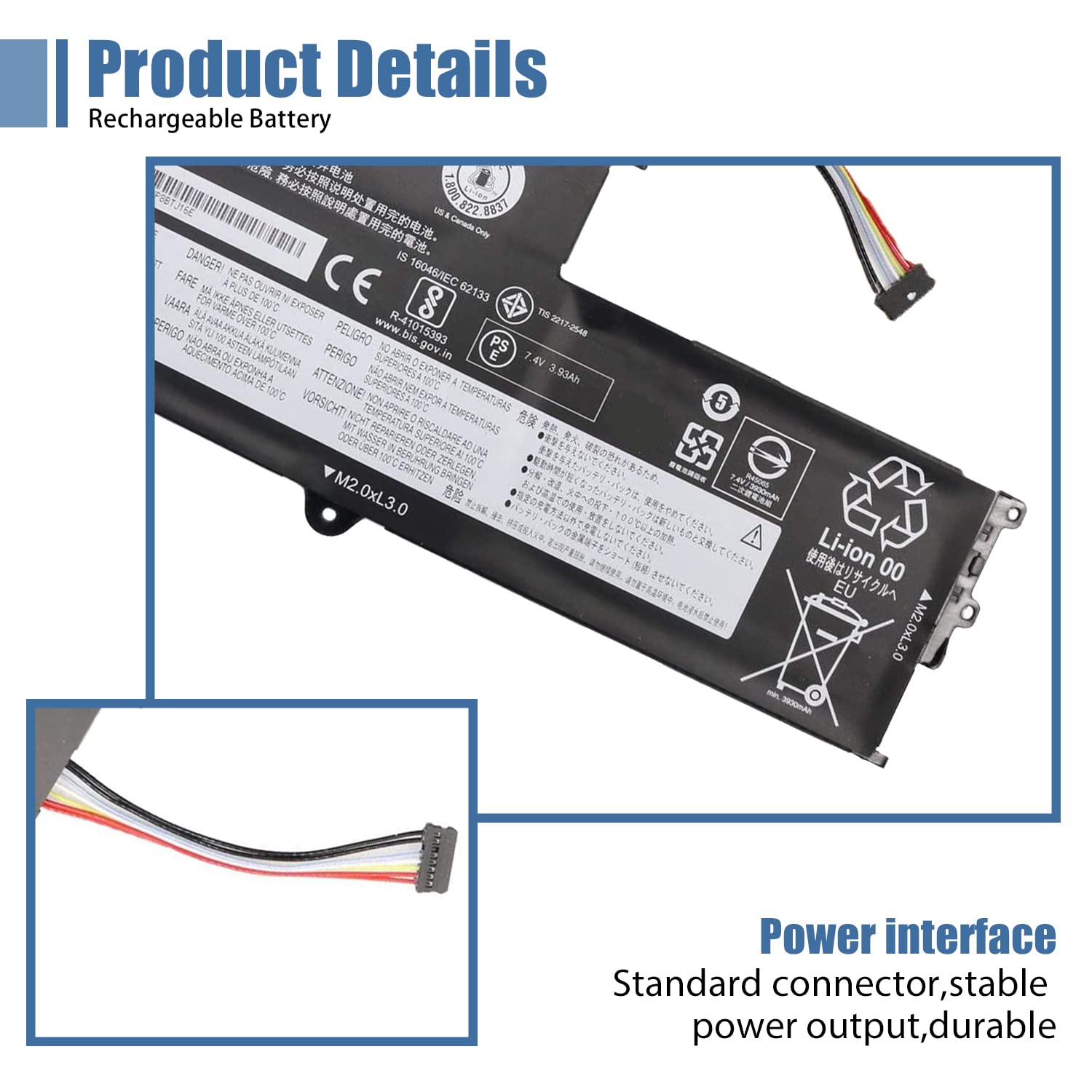 Vanpir L14M2P21 Laptop Battery Replacement For Lenovo Ideapad 330S 14Ast 330S 14Ikb 330S 15Arr 330S 15Ast 330S 15Ikb Series 5B10