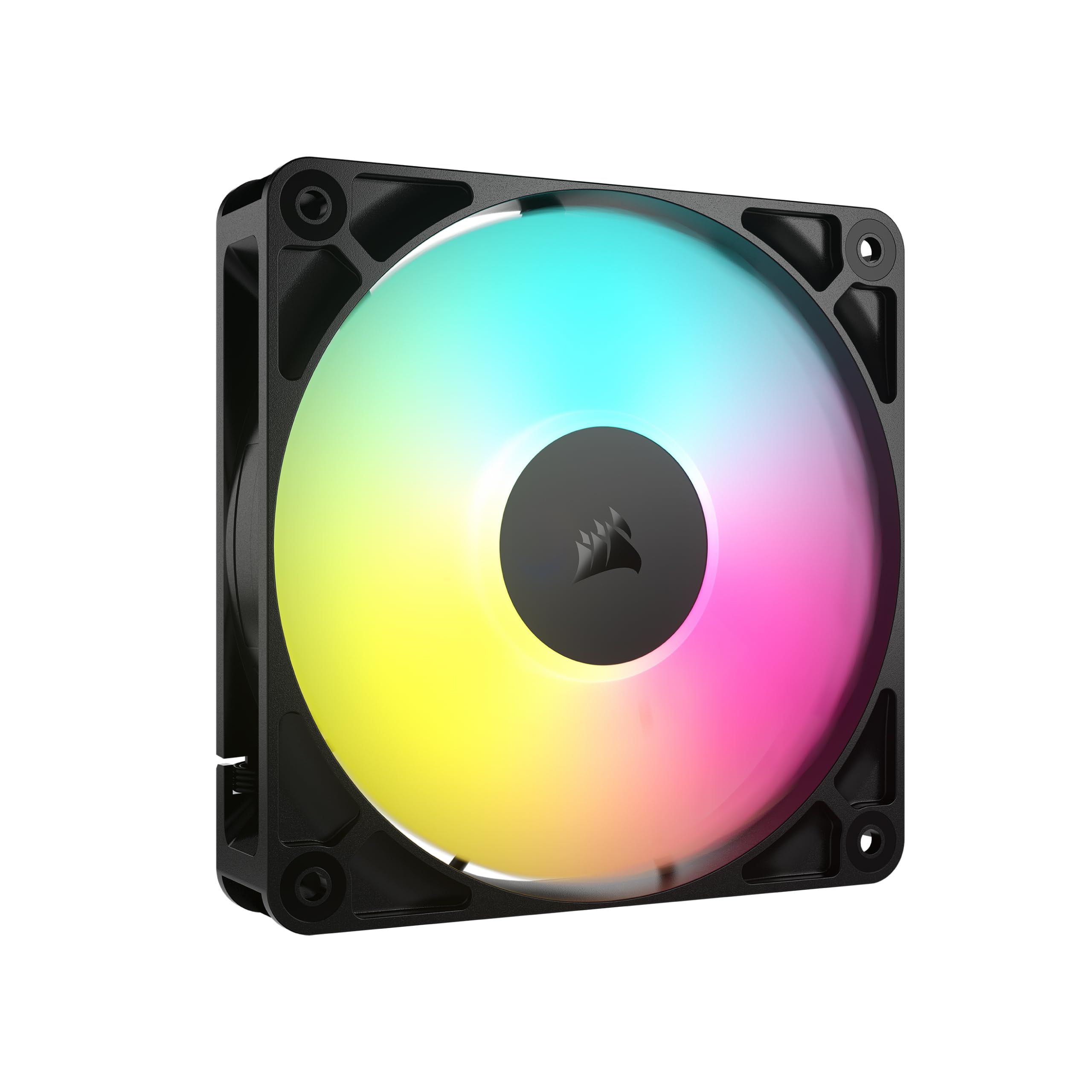 CORSAIR RS120 ARGB 120mm PWM Fan  DaisyChain Connection  LowNoise  Magnetic Dome Bearing  Single Pack  Black