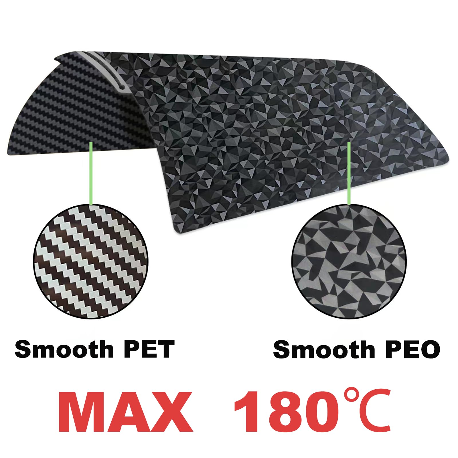 Retuxep Peo Pet Bambu Labs Build Plate For Bambu Lab X1 X1C X1E P1P P1S A1 3D Printer,Smooth Flexible Double Sided Diamond Peo+C