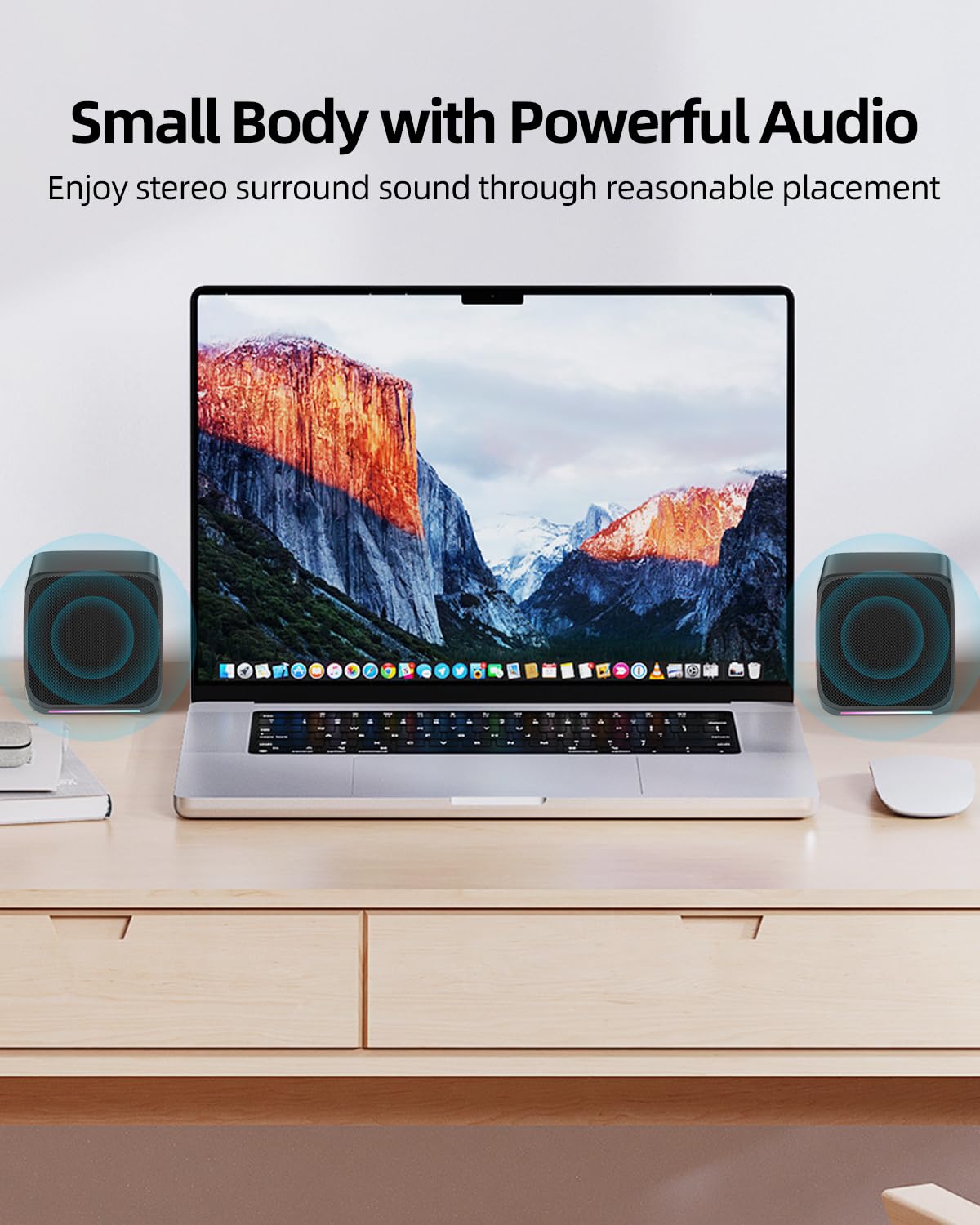 Uakinat Computer Speakers,Computer Speakers For Desktop Pc,Desktop Speakers,Small Computer Speakers Usb Powered 3.5Mm Aux Speake