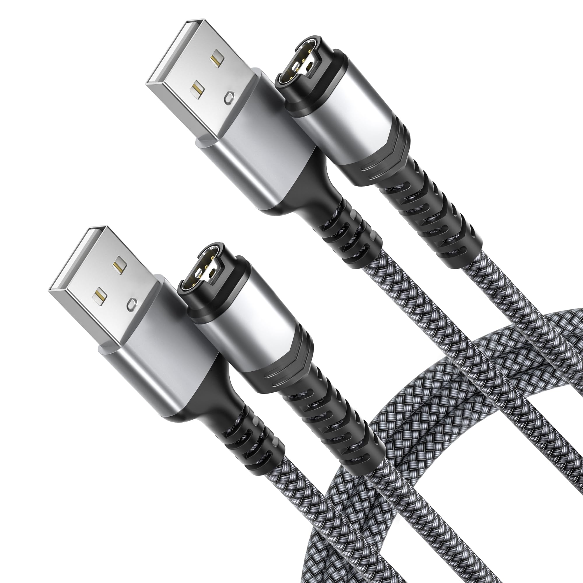 Charger Cable For Garmin Watch 1.8M 2 Pack,Nylon Charging Power Cord For Fenix 5 6 6S 6X 7 7S 7X 8 Plus,Forerunner 745 935 945 45 45S 245 Music,Instinct,Approach S10 S40 S60 G12 S42,Vivoactive 4S