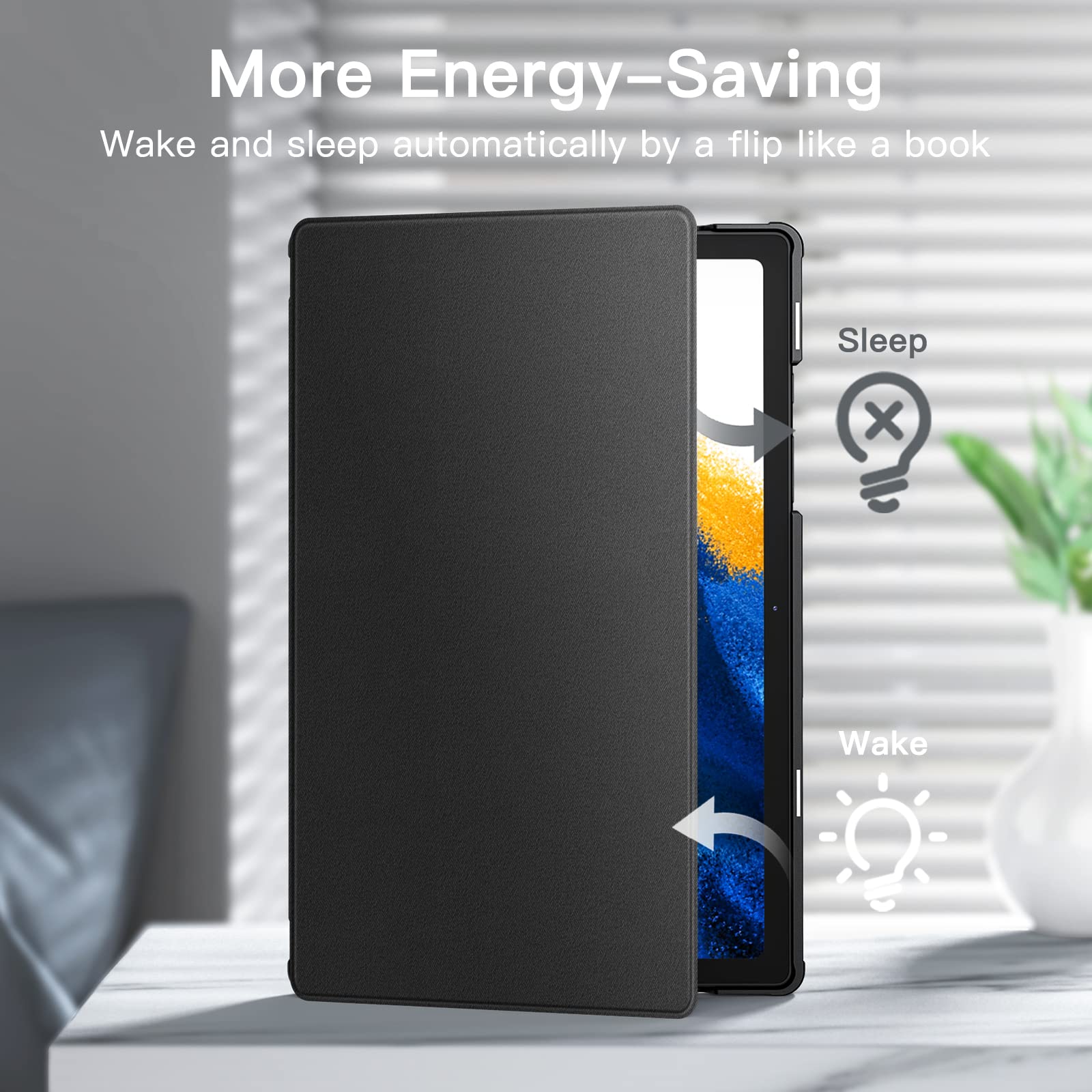 Jetech Case For Samsung Galaxy Tab A8 10.5-Inch 2022 (Sm-X200/X205/X207), Slim Folio Stand Protective Tablet Cover, Multi-Angle