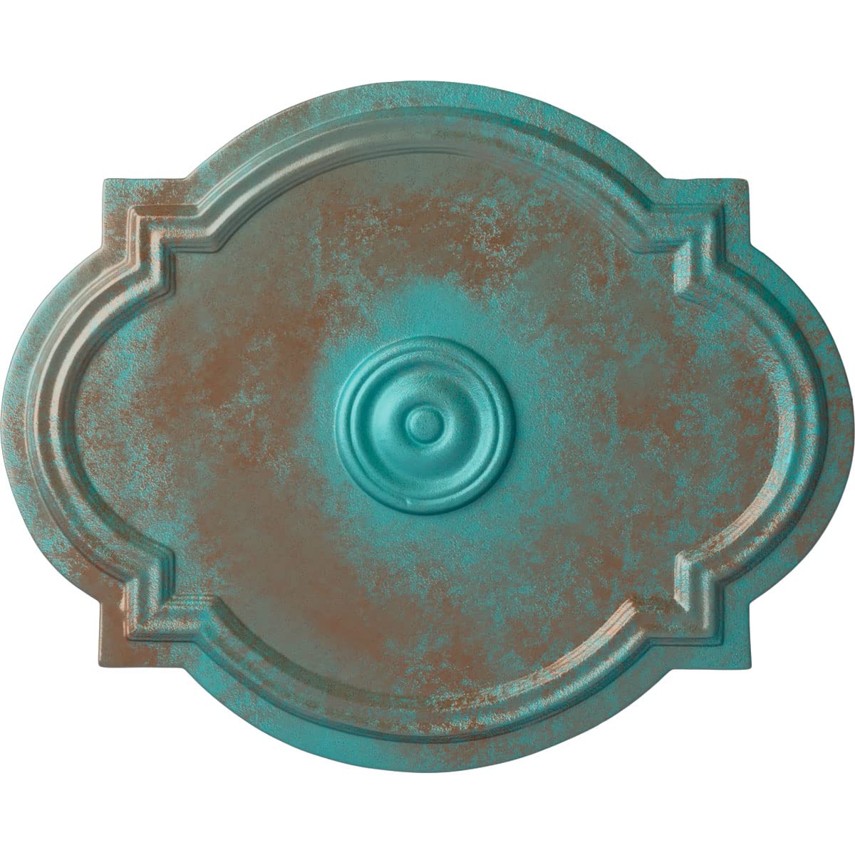 Ekena Millwork Cm21Wacgs Waltz Ceiling Medallion, 21 1/4''W X 17 3/8''H X 1''P, Hand Painted Copper Green Patina