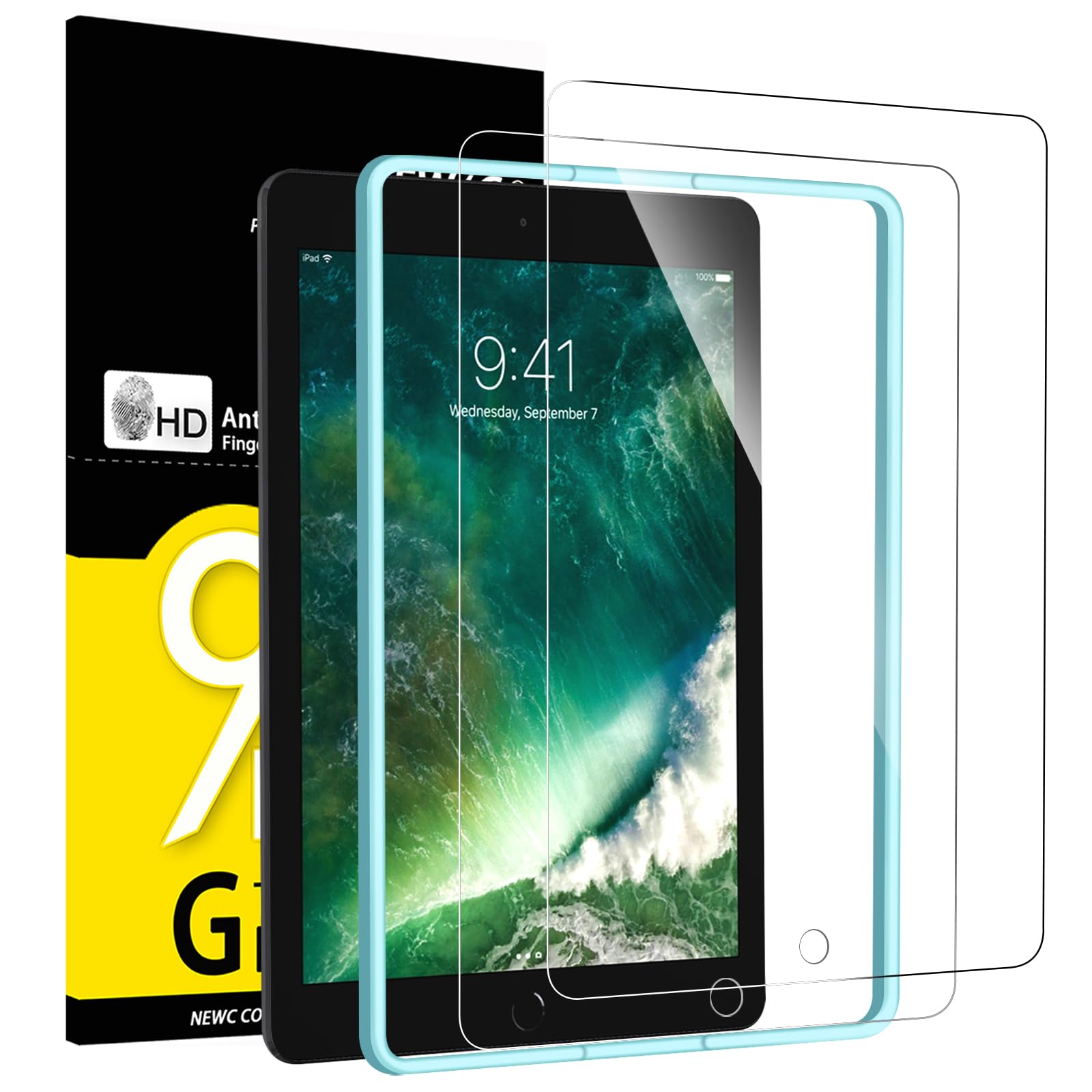 New'C 2 Pack Designed For Ipad 9.7 Inch (2018/2017,6Th/5Th Generation),Ipad Air 1,Ipad Air 2,Ipad Pro 9.7 Inch Screen Protector 