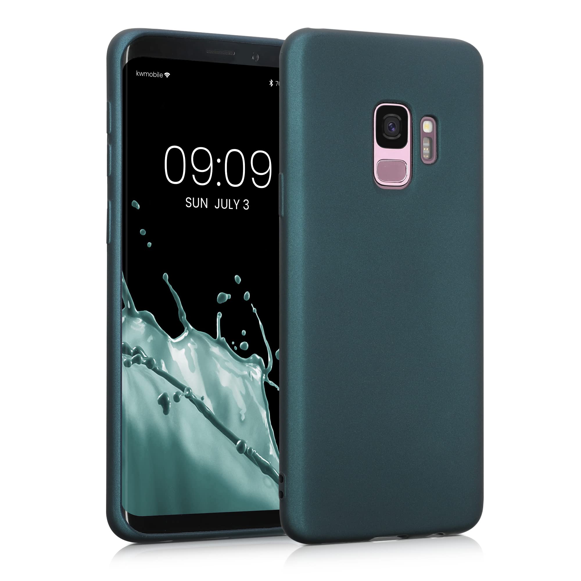 Kwmobile Case Compatible With Samsung Galaxy S9 Case   Soft Slim Metallic Tpu Silicone Cover   Metallic Teal