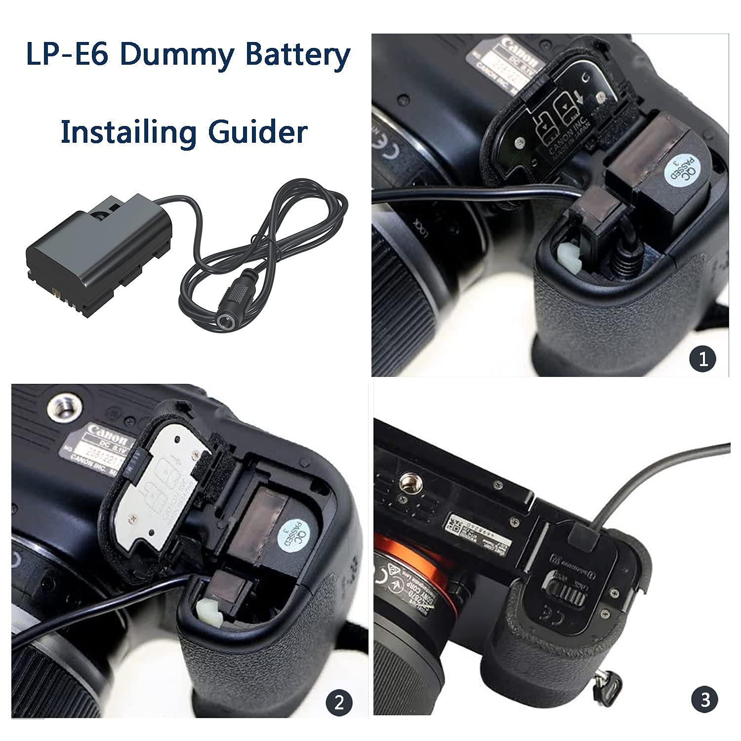 F1Tp Ack E6 Ac Power Supply Adapter Dr E6 Dc Coupker Kit Lp E6N Dummy Battery For Canon Eos 90D 80D 70D 60D 6D 7D R R5 R5 C R6 R7, 5D Mark Ii Iii Iv, 6D Mark Ii, 7D Mark Ii 5Ds 5Dsr Camera.