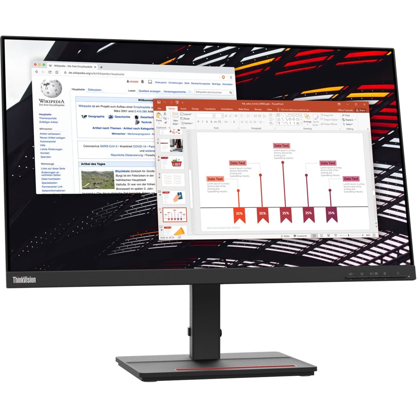 Lenovo ThinkVision S24e-20 23.8 Full HD WLED LCD Monitor - 16:9 - Raven Black