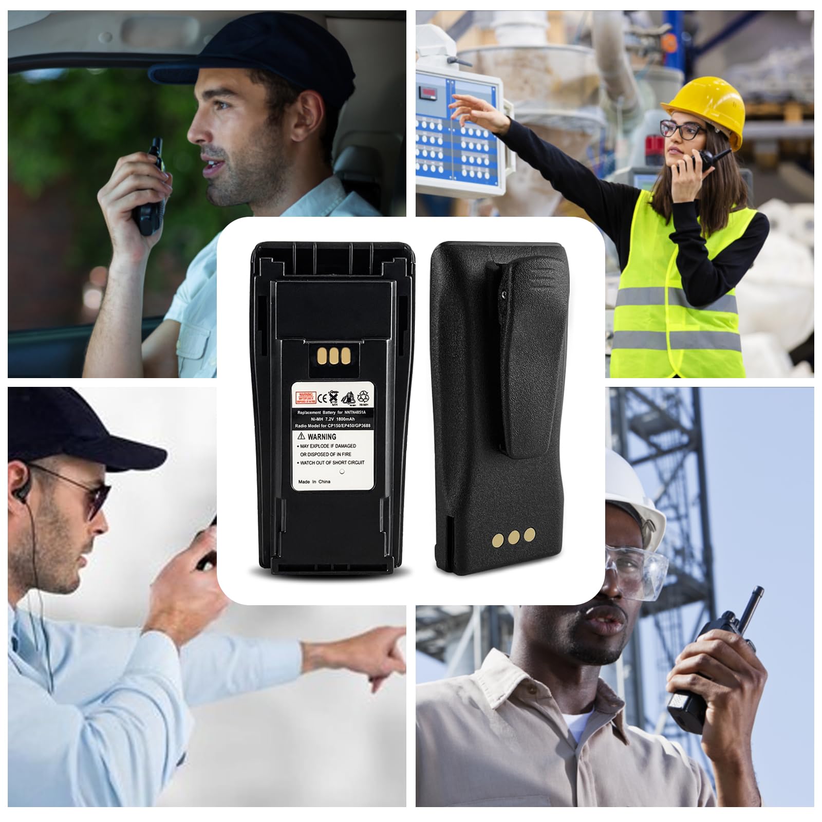 Jintion Nntn4851 1800Mah Ni Mh Battery Compatible For Motorola Cp200 Cp200D Pr400 Ep450 Ep450S Dep450 Cp140 Cp160 Cp180 Cp250 Gp