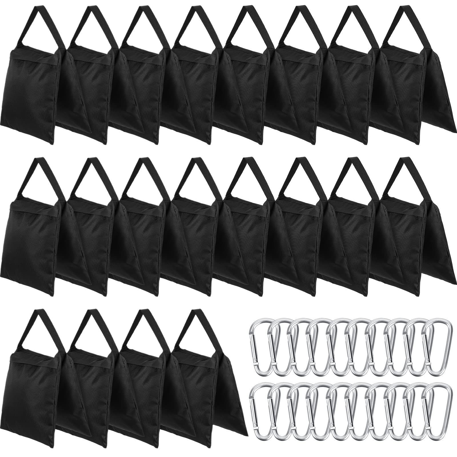 Nuogo 20 Pack Photography Sand Bags With 20 Pieces Hook Sturdy Heavy Duty Stage Weight Sandbag For Photography Photo Video Studi
