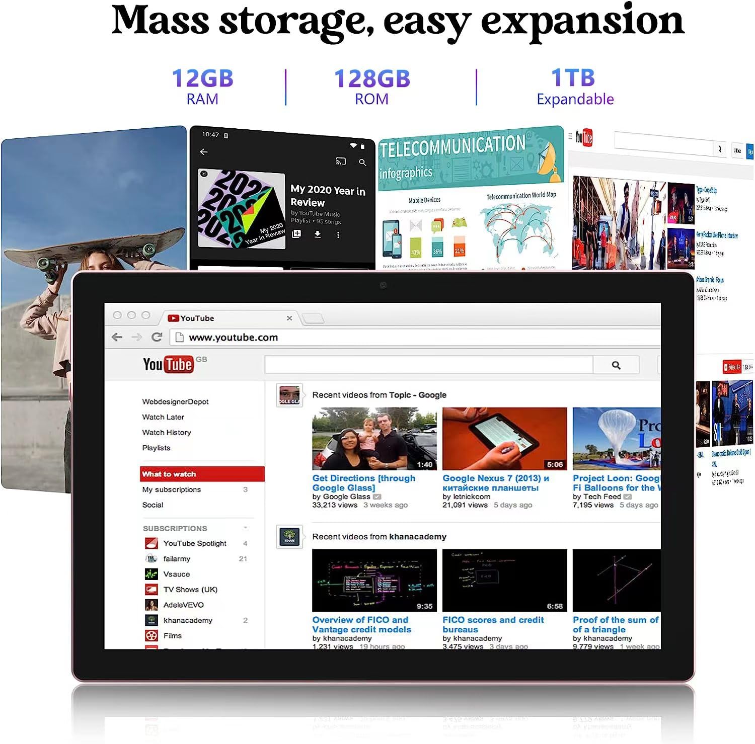 Android 13 Tablet 10 Inch, 2024 Newest 12Gb Ram+128Gb Rom/1Tb Expandable Tablets Pc, 2 In 1 Tablets With Keyboard, Quad Core 2.0