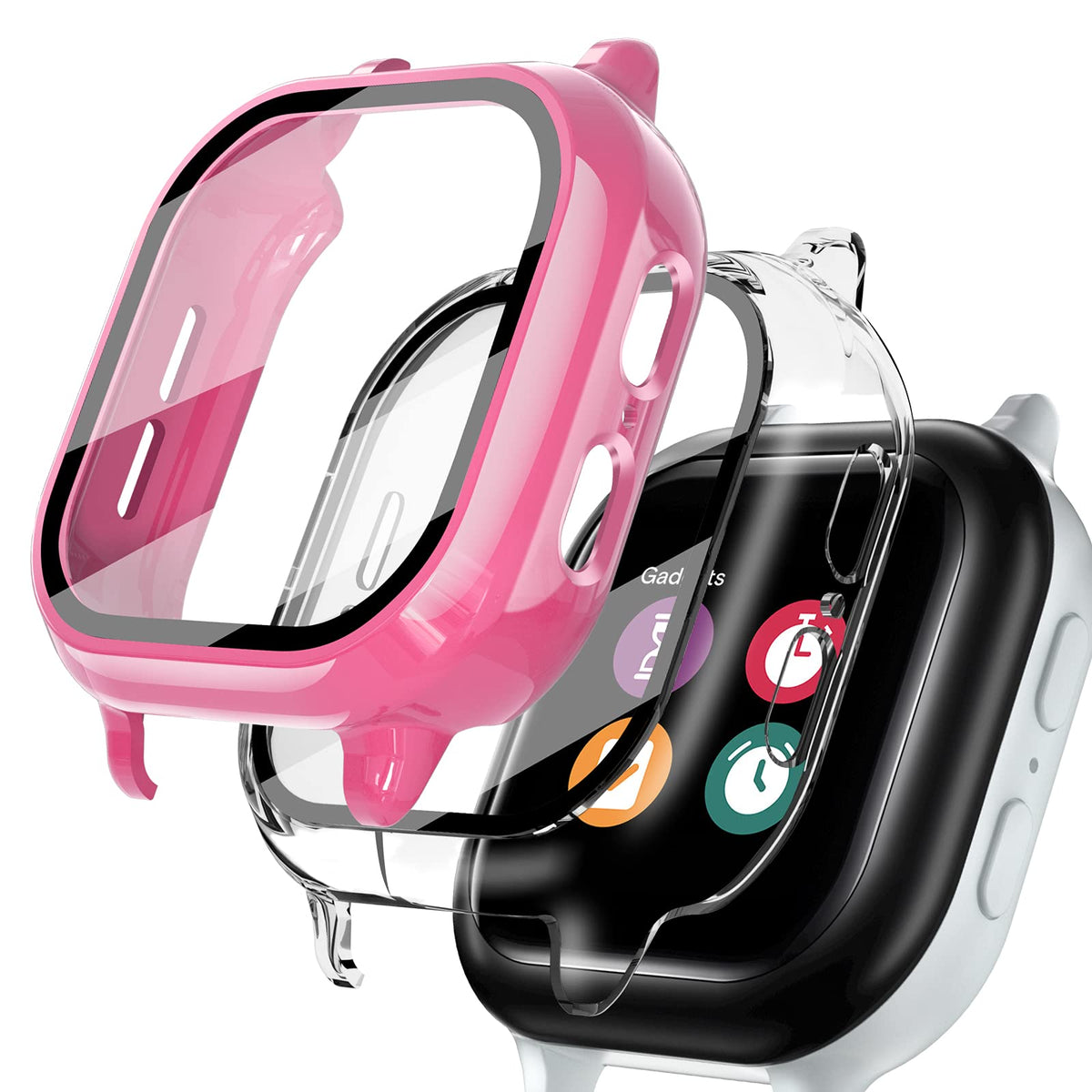 Kuaguozhe [2 Pack] Compatible For Gizmo Watch 2 Screen Protector,Tempered Glass,Clear+Pink