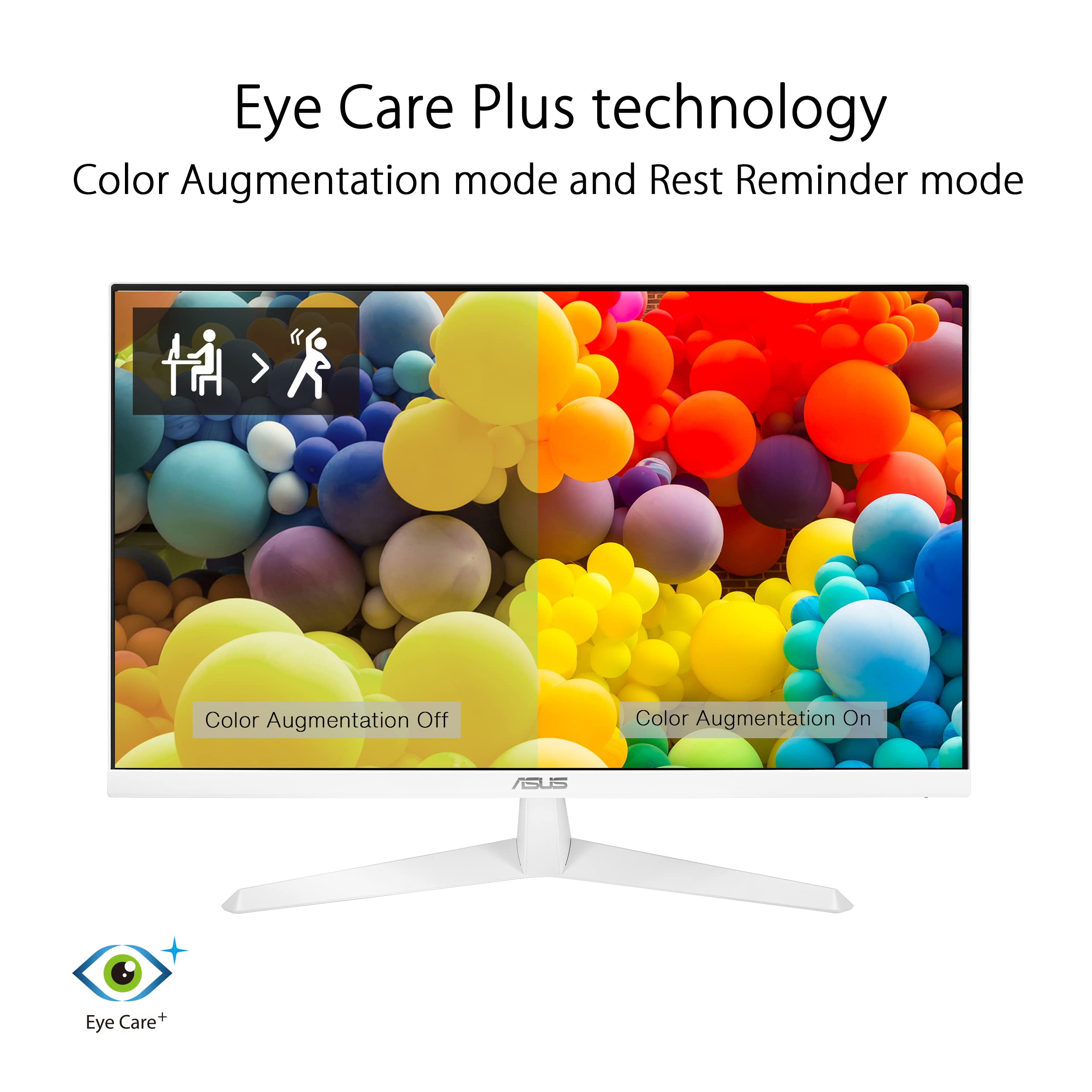 Asus Vy279He W 27    1080P Monitor   White, Full Hd, 75Hz, Ips, Adaptive Sync/Freesync, Eye Care Plus, Color Augmentation, Rest