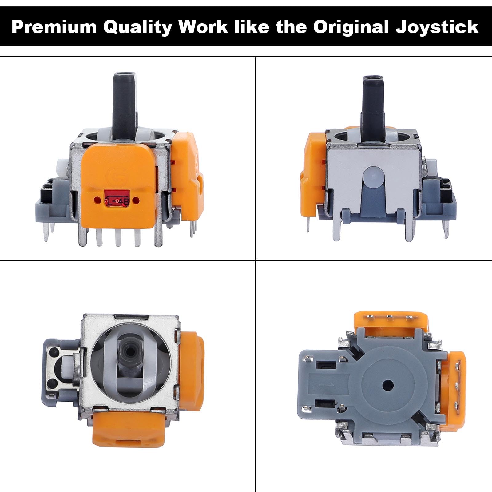 Ikpek 4pcs Orange Hall-Effect Joysticks for PS5 Controller - 3D Analog Sensor Thumb Stick Replacement